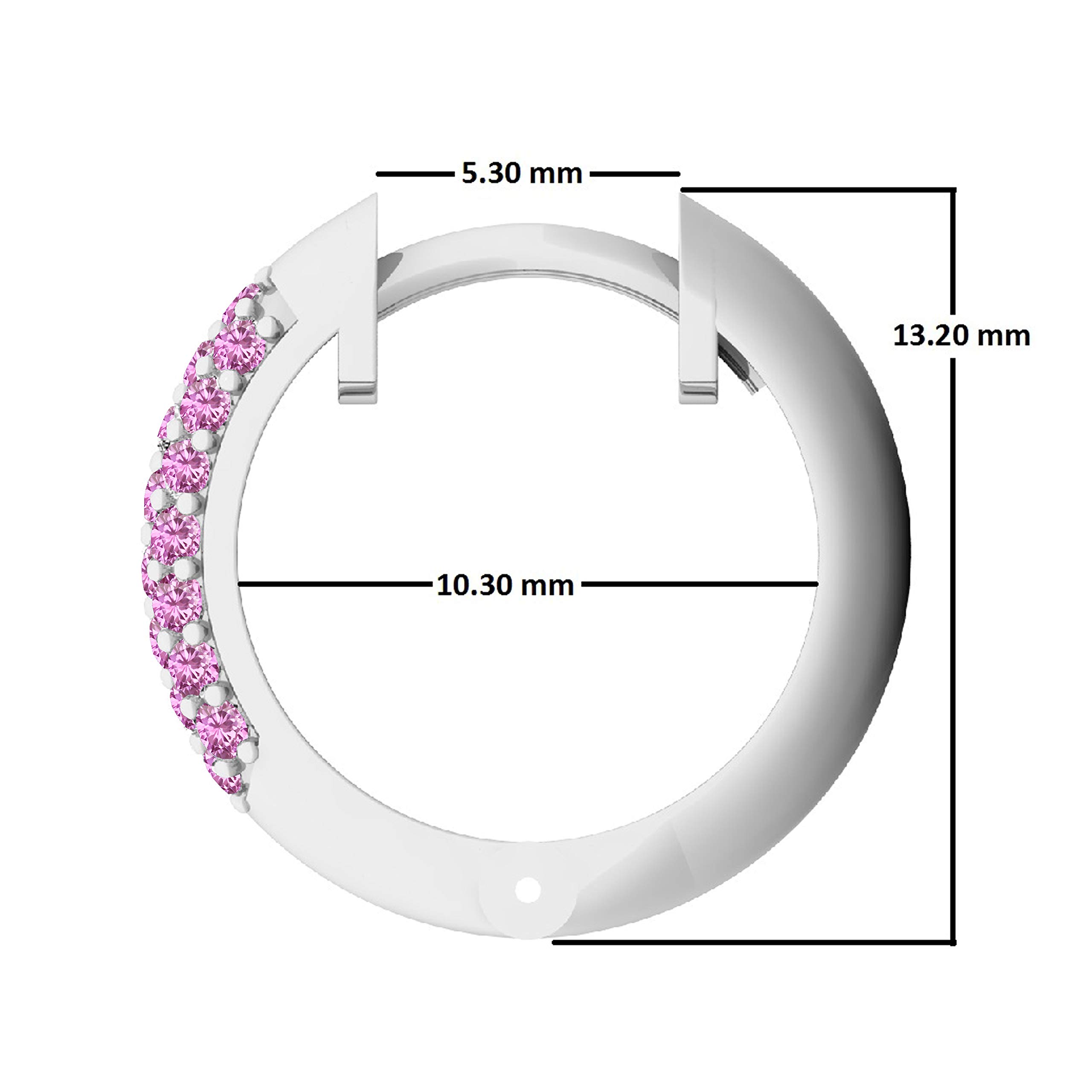 Dazzlingrock Collection 14K Solid White Gold Round Gemstone Huggie Hoop Earrings for Women - Perfect for Everyday Wear, Parties & Gifts