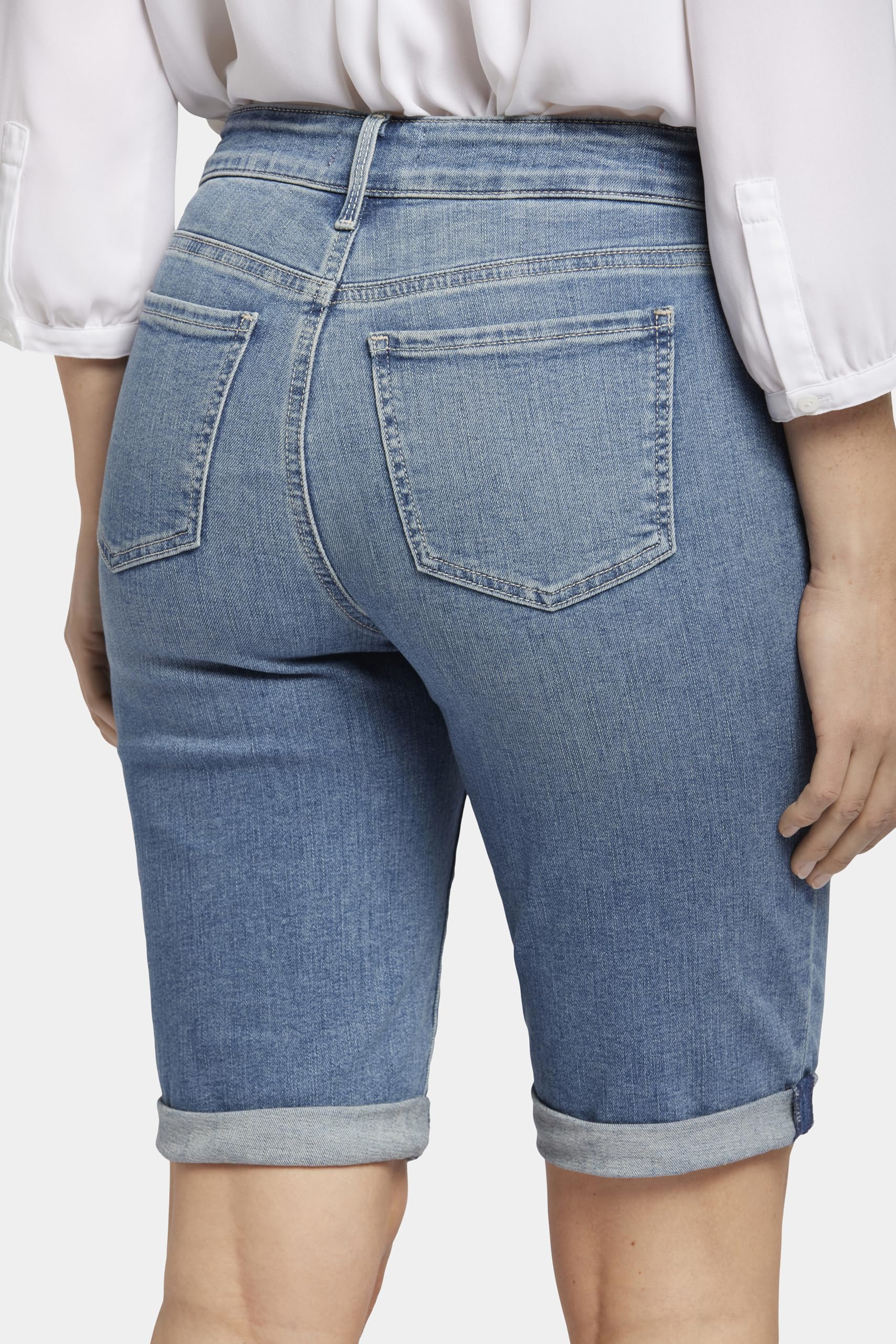NYDJ Women's Briella Roll Cuff Jean - Slimming Denim Shorts for Women, High Waist Long Shorts | Perfect for Summer Outfits, Casual Wear & Beach Vacations