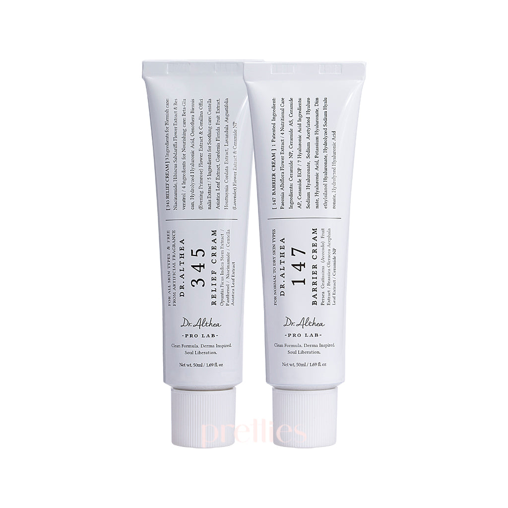 Dr.Althea Relief Cream & Barrier Cream Duo Set - Soothing Moisturizer for Dry, Sensitive Skin - Perfect for Daily Skincare Routine & Eczema Care