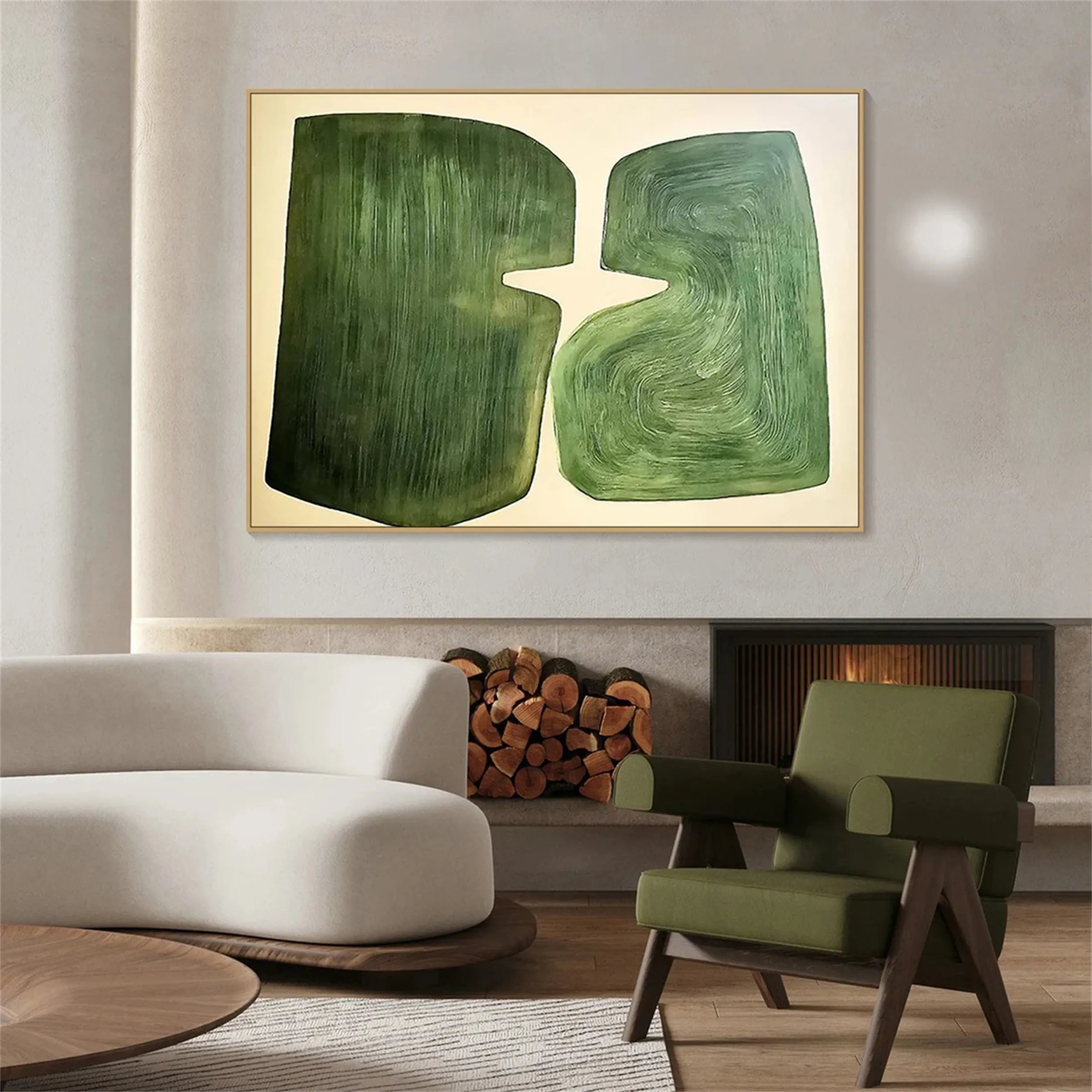 Blue & Green Abstract Canvas Wall Art #BG052 - Modern Home Decor for Living Room, Bedroom & Office