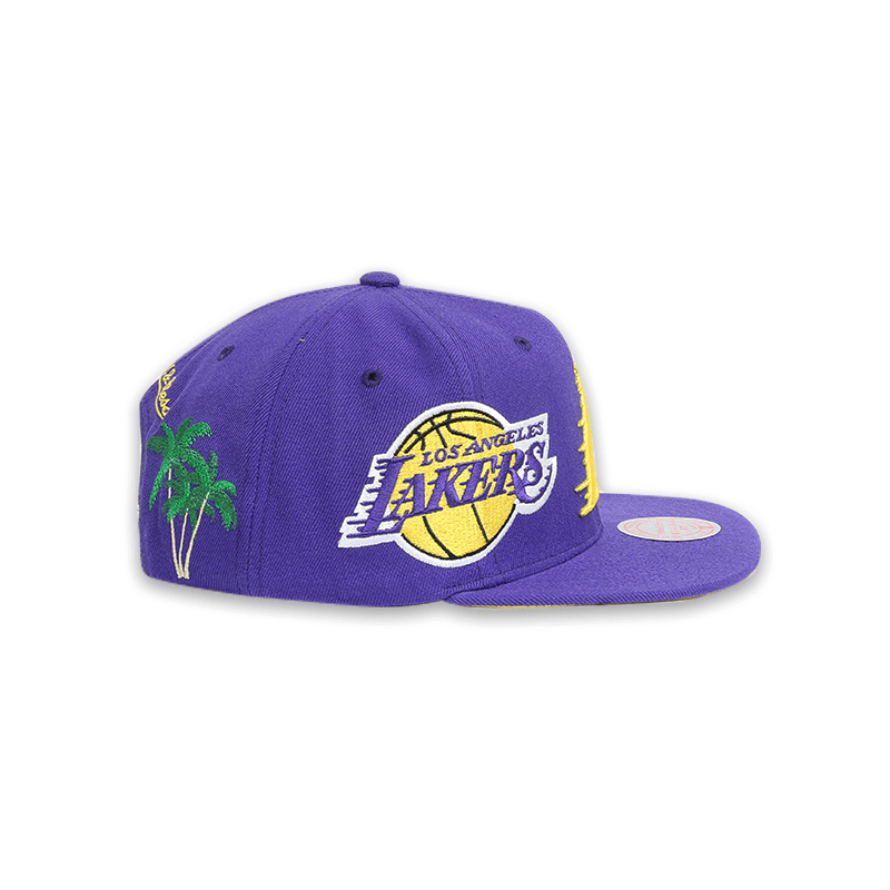 LA Lakers NBA Champions Snapback Hat for Men - Adjustable Purple Basketball Cap for Fans, Streetwear & Game Day Outfits