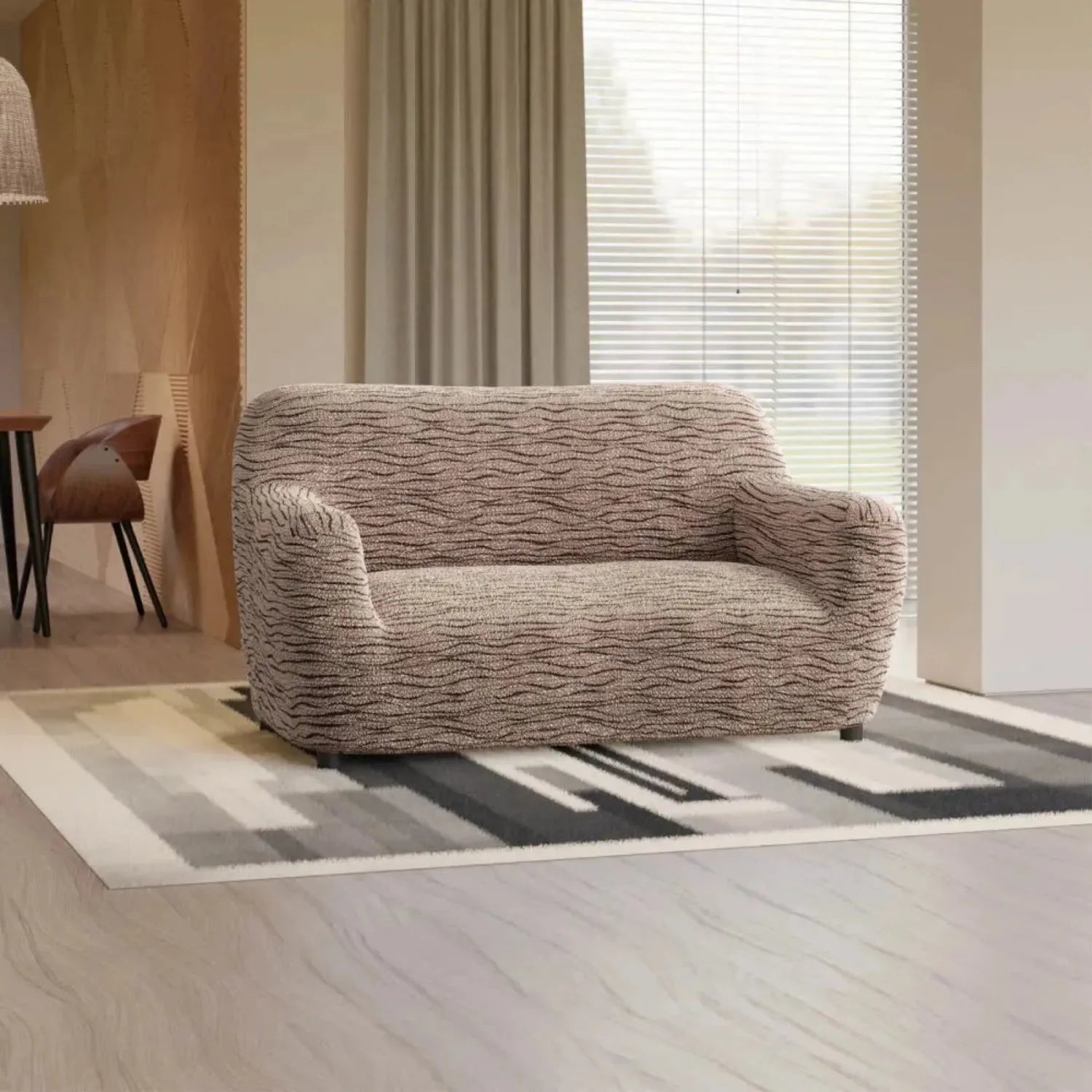 2 Seater Loveseat Slipcover - Soft Microfiber Fabric with Stylish Prints - Perfect for Living Room, Bedroom or Dorm Decor