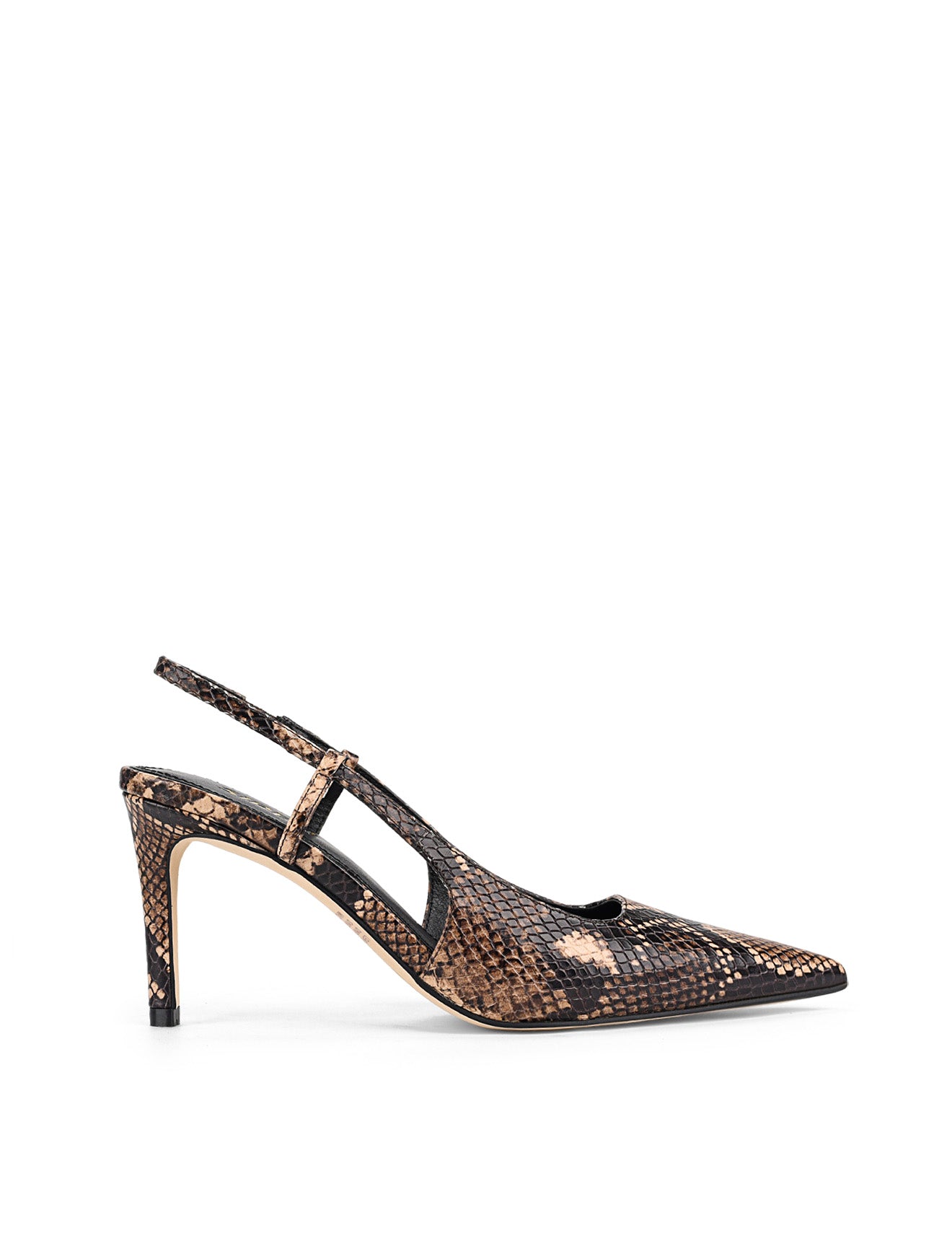 Zuko Women's Slingback Heels - Genuine Brown Snake Leather Pumps for Women | Comfortable Dress Shoes for Office, Party & Special Occasions