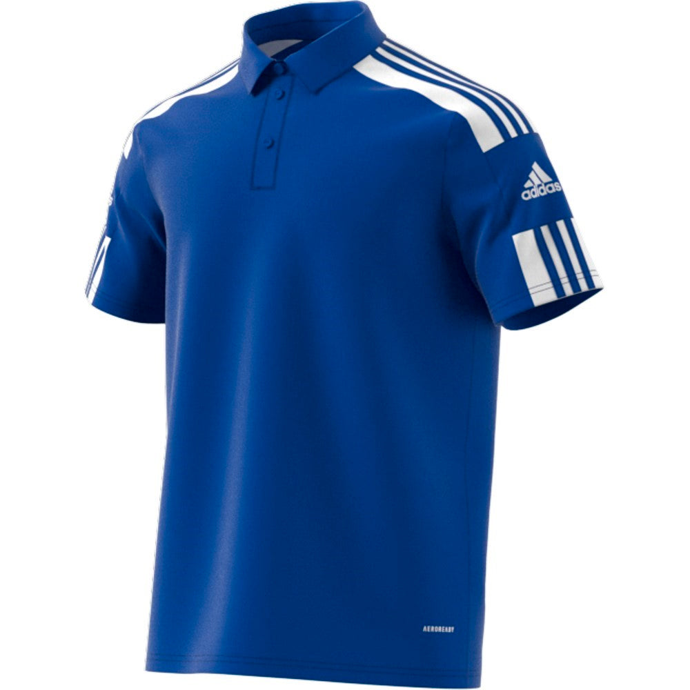 Adidas Adult Squadra 21 Polo Shirt for Men - Royal Blue & White Performance Golf & Casual Wear - Moisture Wicking & UV Protection Shirt for Sports & Everyday Use