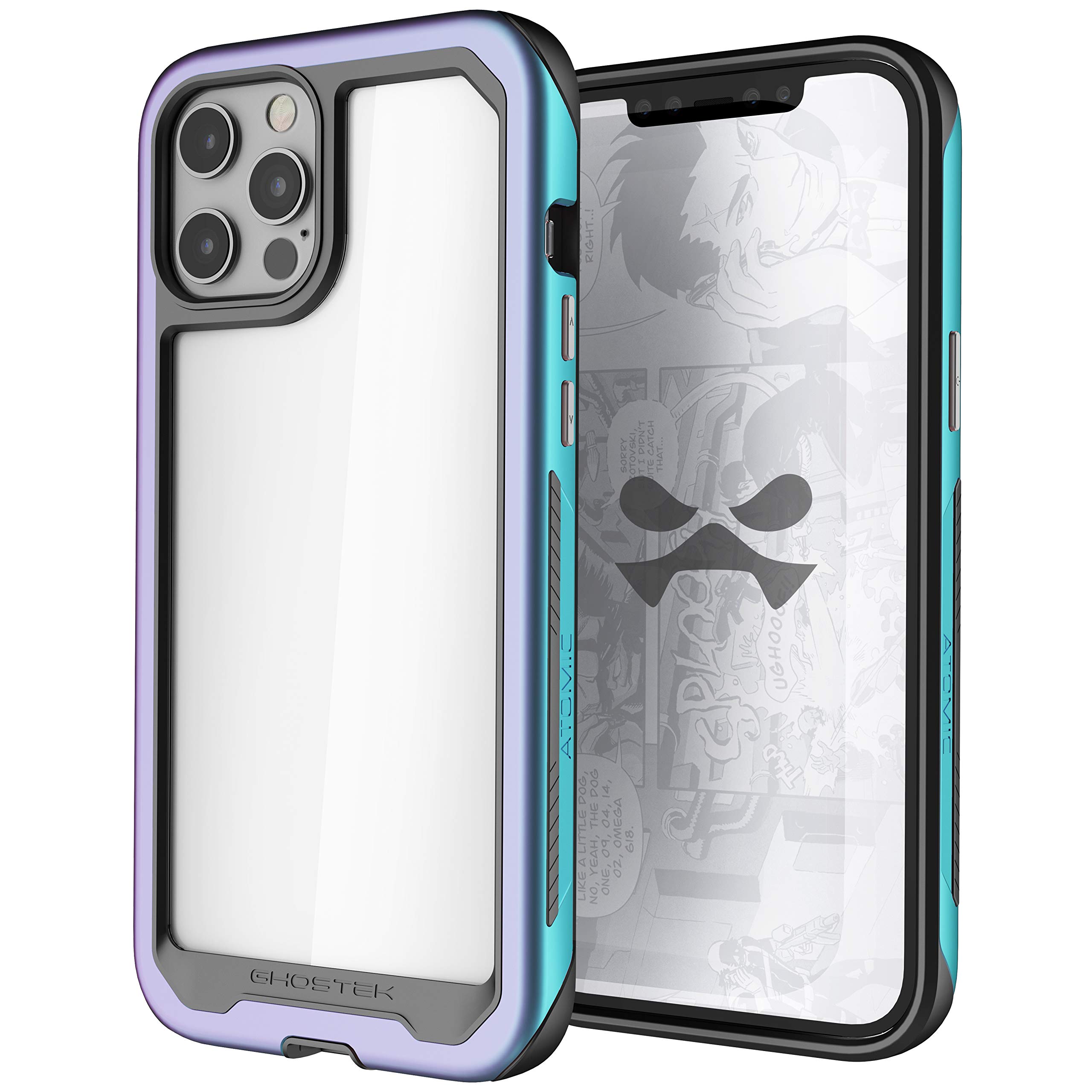 Ghostek Atomic Slim iPhone 12 Pro Max Case - Military Grade Aluminum Alloy Protective Bumper | Ultra Lightweight & Durable 5G Phone Cover (6.7 Inch, Prismatic) | Perfect for Outdoor Adventures & Daily Protection