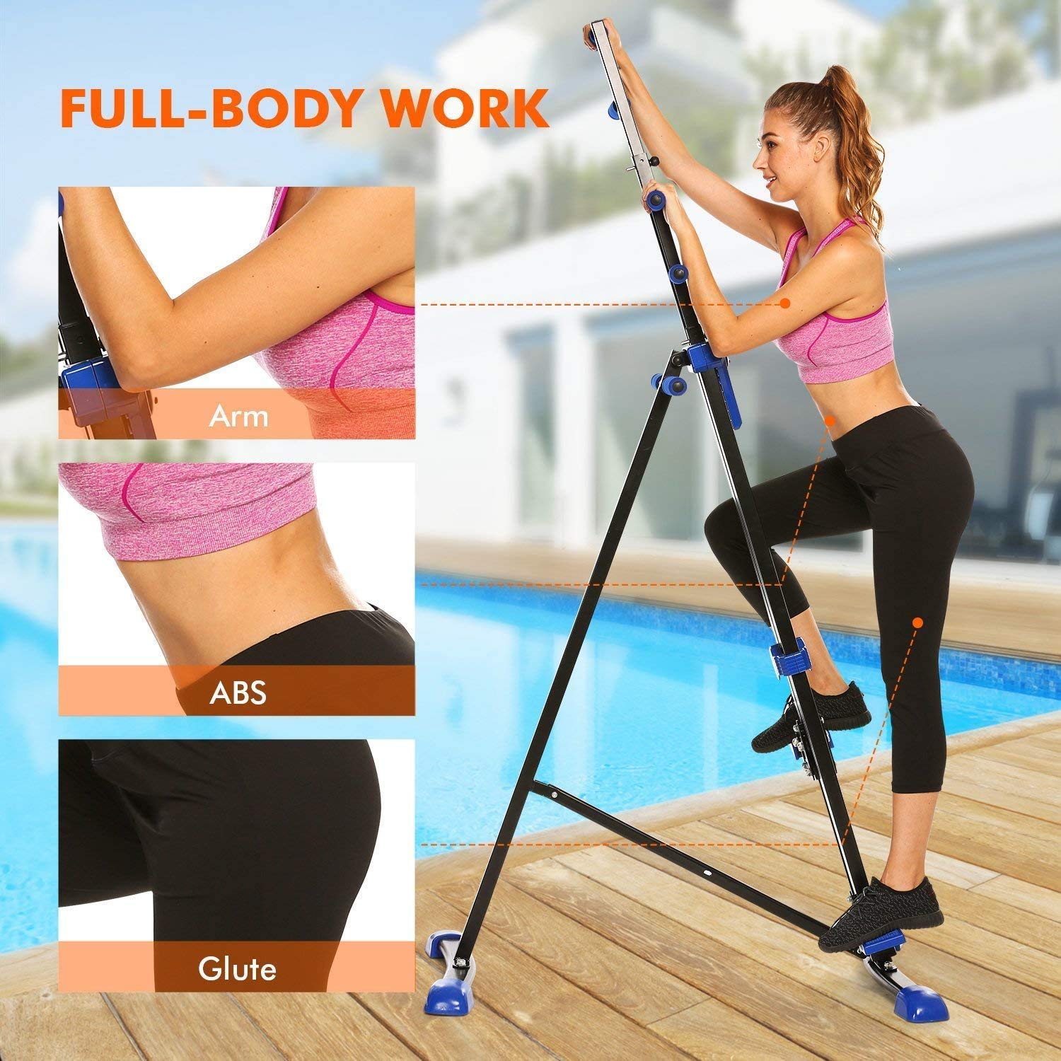 Upgraded Folding Vertical Climber Machine - Full Body Cardio Workout Equipment for Home Gym | Stair Stepper Exercise Machine for Weight Loss & Toning | Perfect for Small Spaces & Apartment Workouts