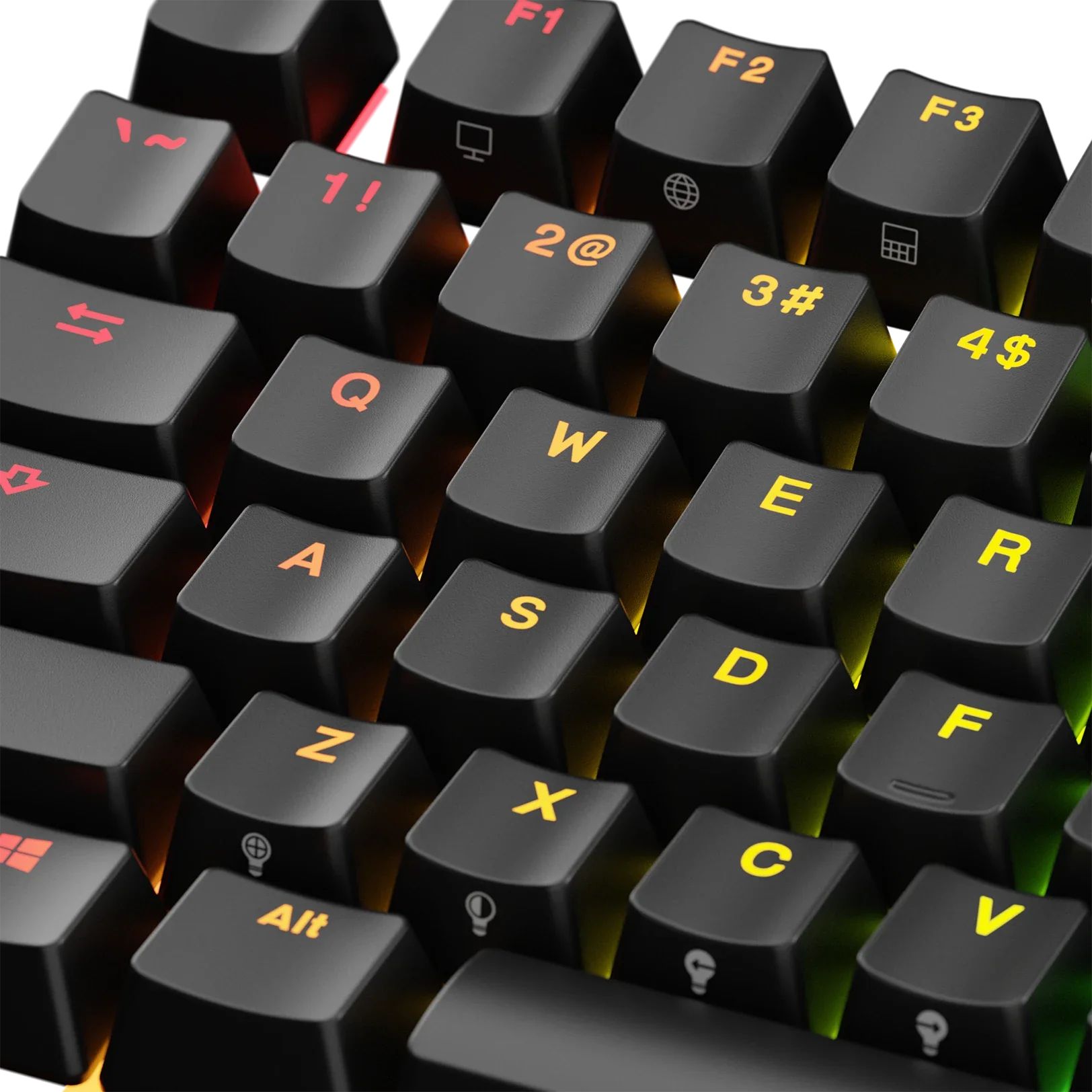 Backlit Black Keycaps for Mechanical Keyboards - US Layout - Perfect for Gaming & Typing in Low Light