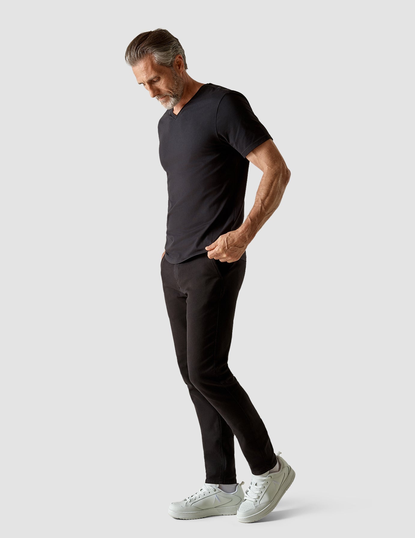 Premium Supima Cotton Black V-Neck T-Shirt for Men - Soft, Breathable & Durable - Perfect for Casual Wear, Layering & Everyday Comfort