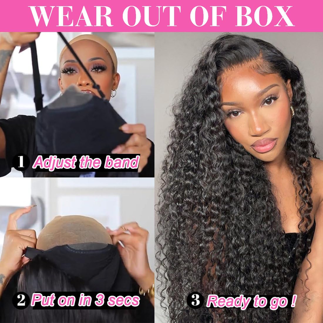250 Density 6x4.75 Ultra-Thin HD Invisible Lace Closure Wig - Pre-Cut Deep Wave Human Hair Lace Front Wig - Glueless & Ready to Wear in 3 Seconds - Perfect for Beginners (20 Inch) - Great for Daily Wear, Special Occasions & Protective Styling