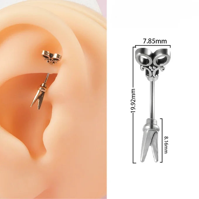 Gothic Skeleton Belly Button Ring - Stainless Steel Rook Piercing Jewelry | DL052 | Perfect for Halloween, Punk Fashion & Body Piercing Enthusiasts