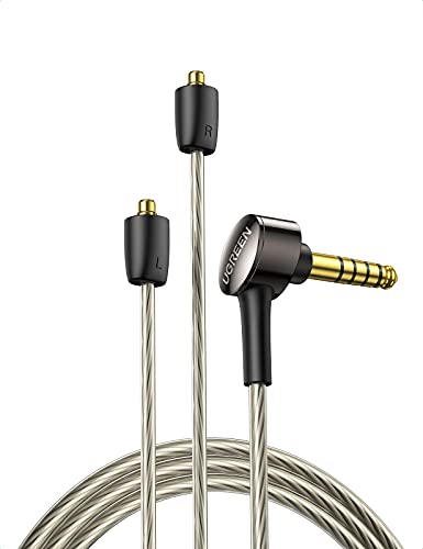 UGREEN 8 Core Silver Plated Copper MMCX to 4.4mm Balanced Audio Cable - HiFi Sound Upgrade for Shure SE215 SE535, Tin Audio T2 T3 | 4FT Replacement Headphone Cable for Audiophiles & Studio Use