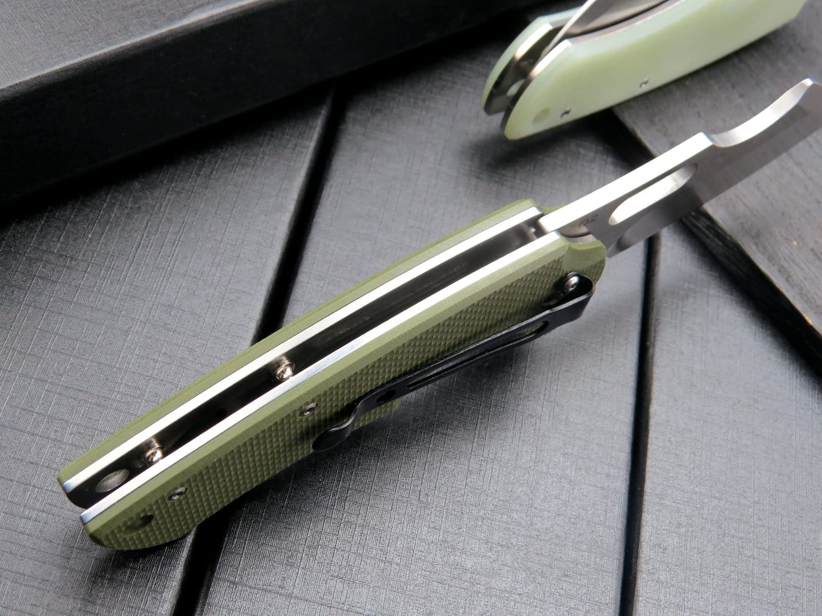 Eafengrow D2 Steel Folding Pocket Knife with G10 Handle - Compact Camping Knife for Outdoor Survival, Hiking & Everyday Carry (EF13-Army Green) | Perfect for Bushcraft, Hunting & Emergency Preparedness