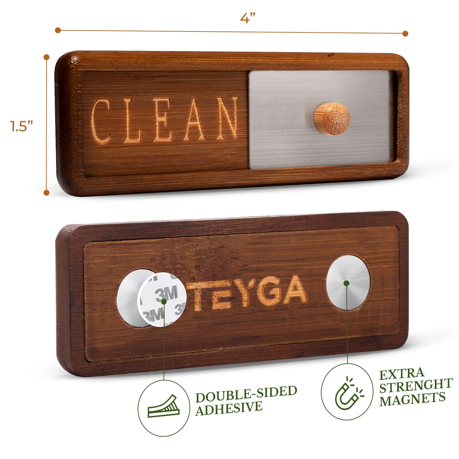 TEYGA Dishwasher Magnet Sign - Clean/Dirty Indicator for Kitchen, Dishwasher Status Marker for Home & Office Use