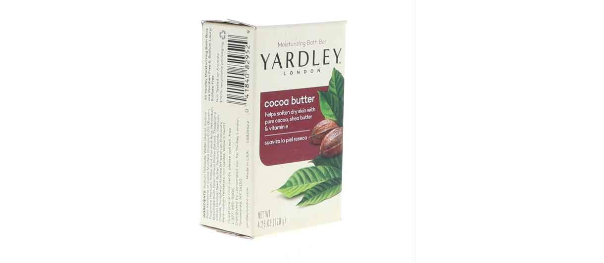 Yardley London Cocoa Butter Moisturizing Bath Soap Bar 4.0 oz - Naturally Hydrating & Fragrant for Women - Perfect for Daily Skincare & Relaxing Bath Time