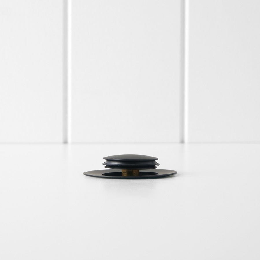 Black Matte Pop Up Waste Drain with No Overflow - Perfect for Bathroom Sink, Bathtub, and Shower Drain Installation