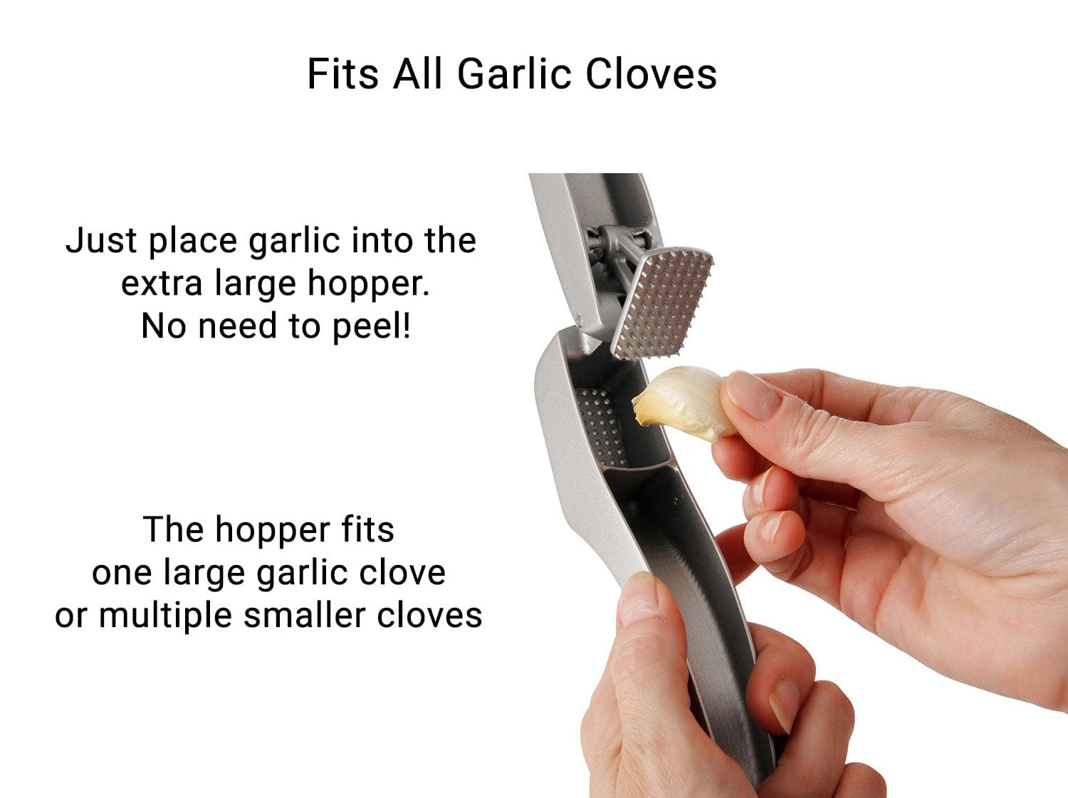 Zyliss Susi 3-in-1 Garlic Press with Built-in Cleaner - Stainless Steel Garlic Crusher, Mincer and Peeler - Perfect for Cooking, Baking & Meal Prep