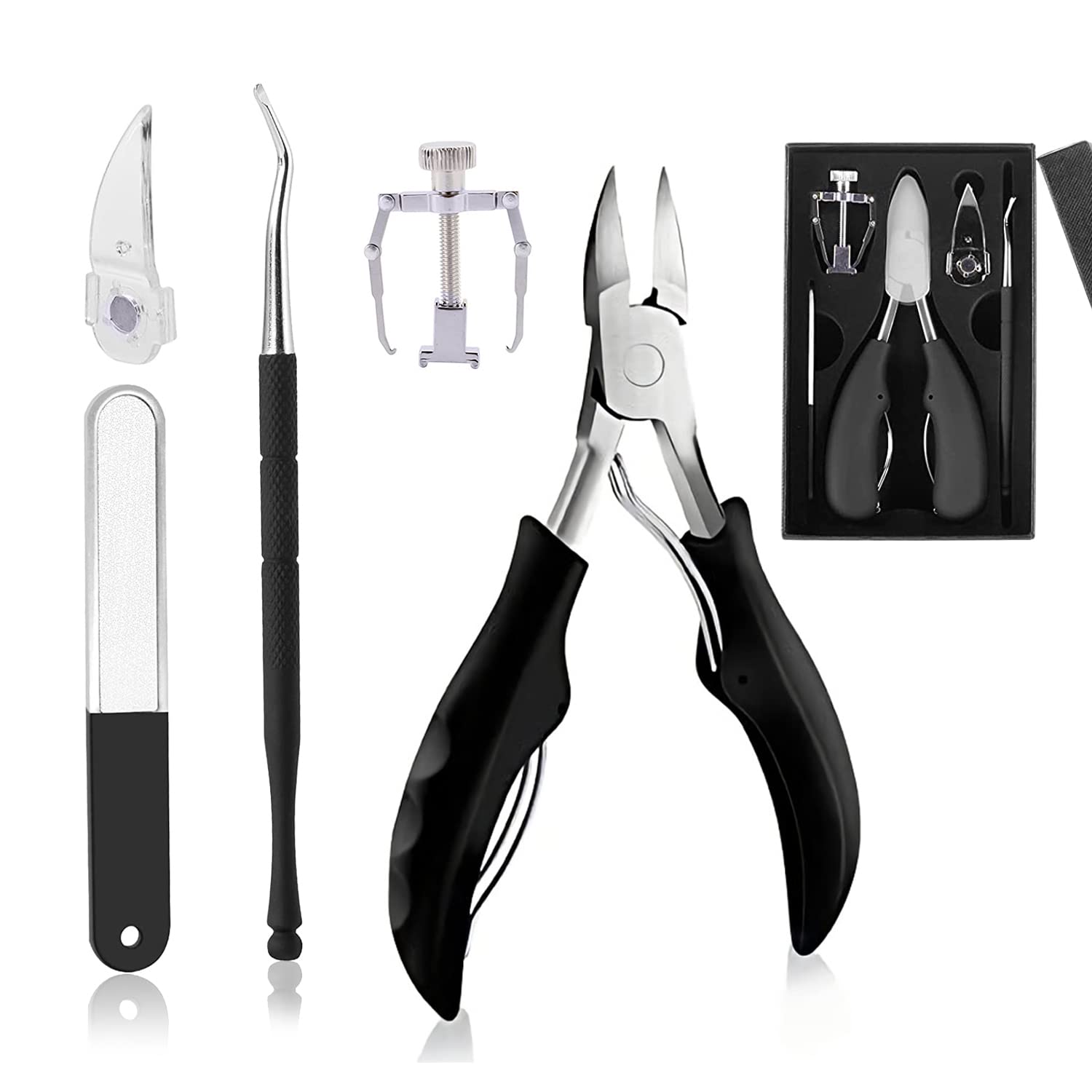 5Pcs Professional Ingrown Toenail Treatment Kit - Stainless Steel Toenail Clippers & Trimmer Set for Pain Relief & Nail Care - Perfect for Home Pedicure, Podiatrist Use & Foot Health Maintenance