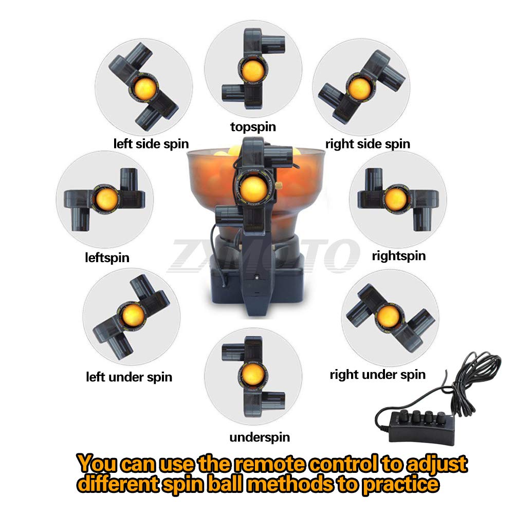 ZXMOTO Automatic Table Tennis Robot - Adjustable Spin, Speed & Frequency for Training | Professional Ping Pong Ball Machine for Home & Club Use | Perfect for Solo Practice & Skill Improvement