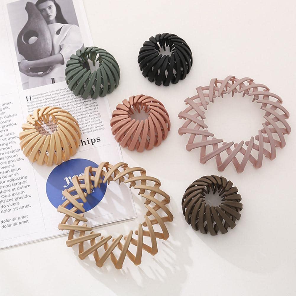 Bun Maker Clip - Bird Nest Shaped Hair Claw Clamps, Expandable Ponytail Hairpin & Curling Iron Hair Accessories for Women & Girls - Perfect for Updos, Ponytails & Styling (D)