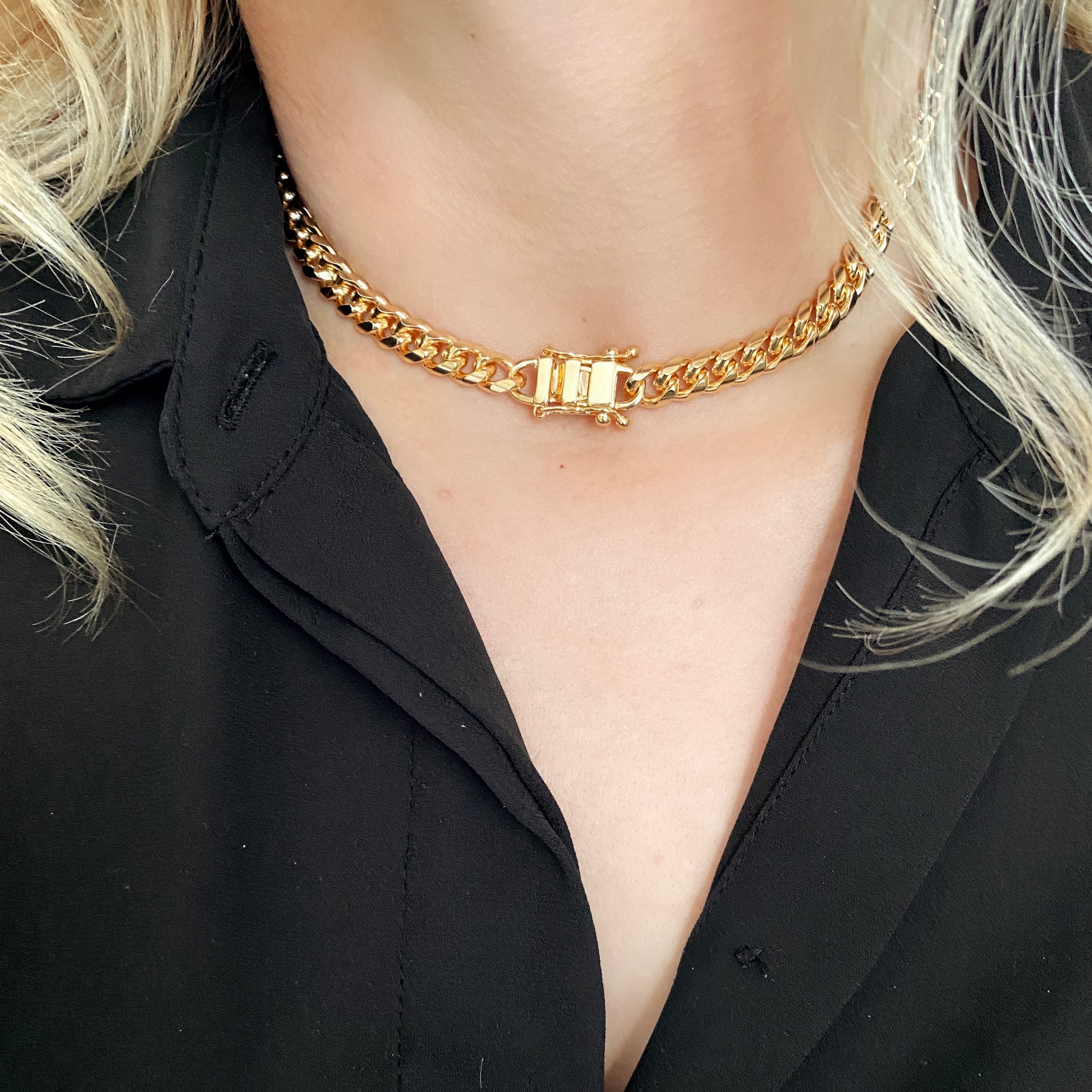 18K Gold Filled Chunky Cuban Link Chain Necklace with Box Lock Clasp - Perfect for Layering, Gift Giving & Everyday Luxury Jewelry