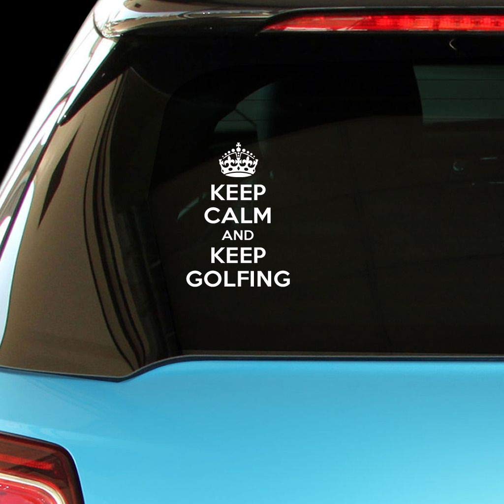 Keep Calm and Keep Golfing Vinyl Decal - Car, Laptop, Wall Sticker for Golf Lovers - Perfect for Golf Enthusiasts, Office Decor, and Car Accessories