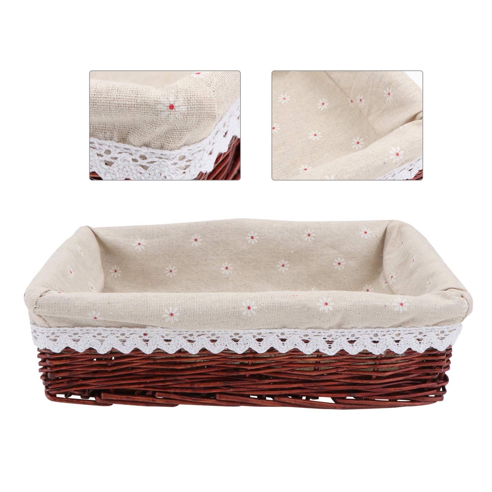 Rattan Woven Fruit Basket - Round Wicker Bread Tray & Snack Serving Bowl | Handmade Willow Storage Organizer for Kitchen, Dining Table Decor | Perfect for Picnics, Parties & Home Organization