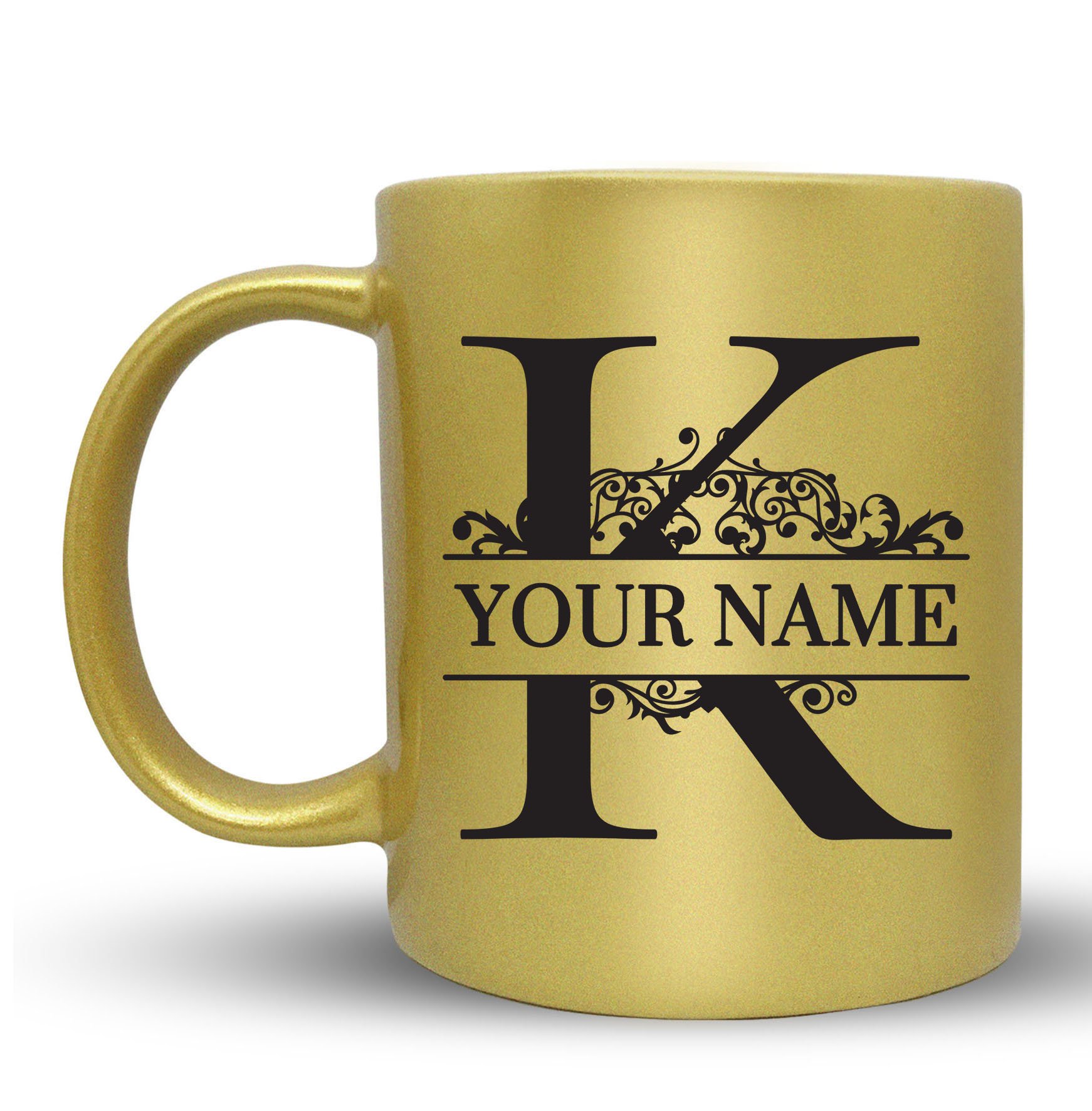 Personalized Monogram Coffee Mug - Custom Name Ceramic Cup - 11oz Coffee Mug for Office, Home & Gifts - Perfect for Tea, Hot Chocolate & Coffee Lovers