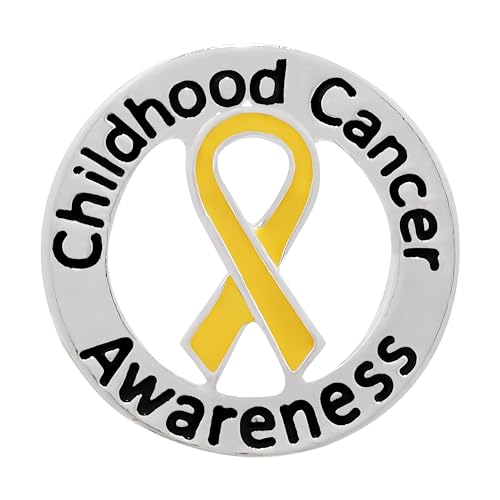 Round Childhood Cancer Awareness Pin