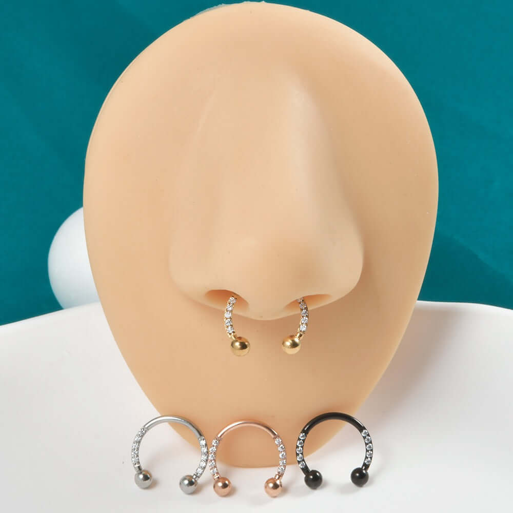 16G U-Shaped Nose Ring & Ear Bone Ring - Surgical Steel Body Jewelry | DL5161 for Cartilage Piercing & Septum Nose Rings