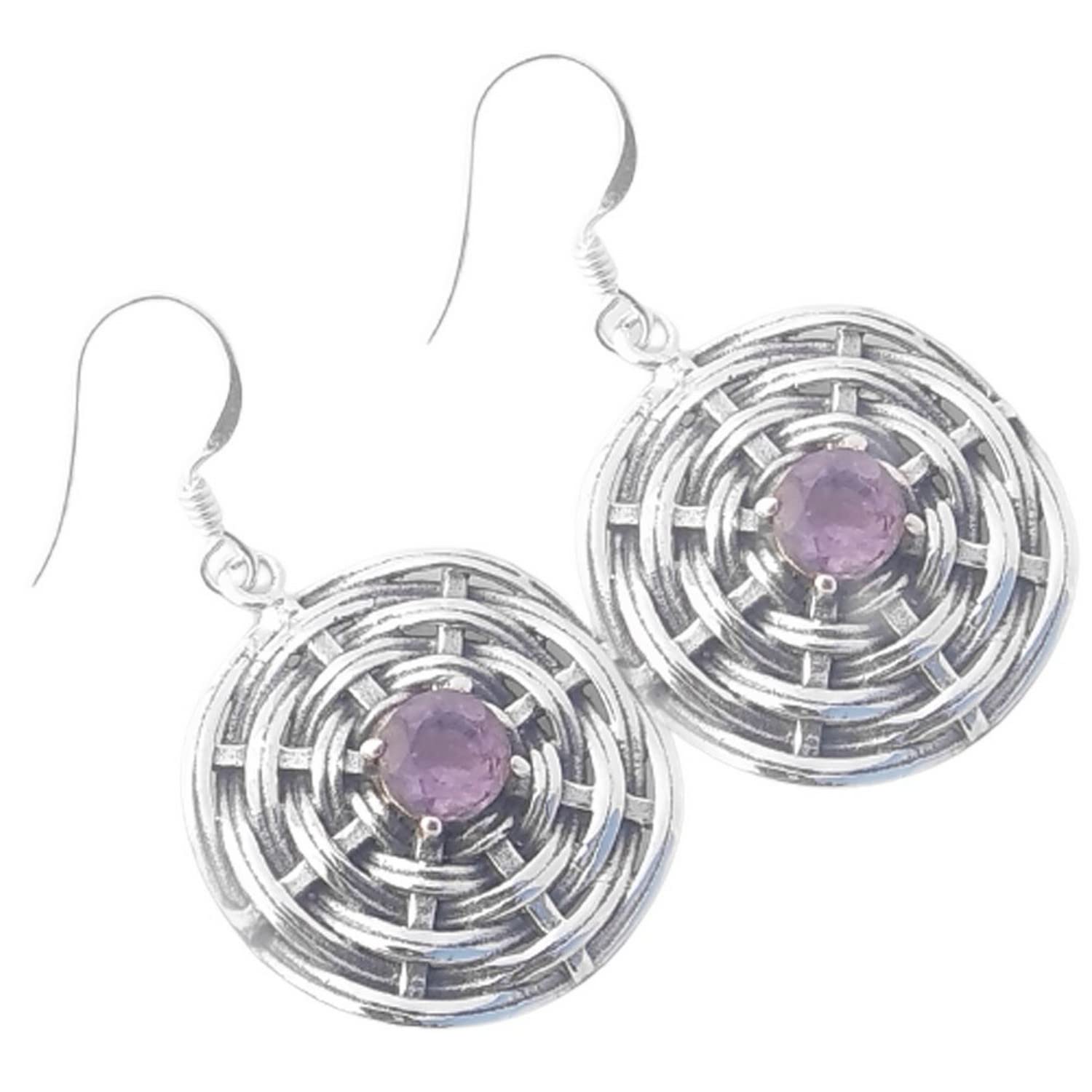 925 Sterling Silver Amethyst Handmade Drop Dangle Earrings for Women & Girls | Elegant Purple Gemstone Jewelry Gift | Perfect for Weddings, Parties & Everyday Wear