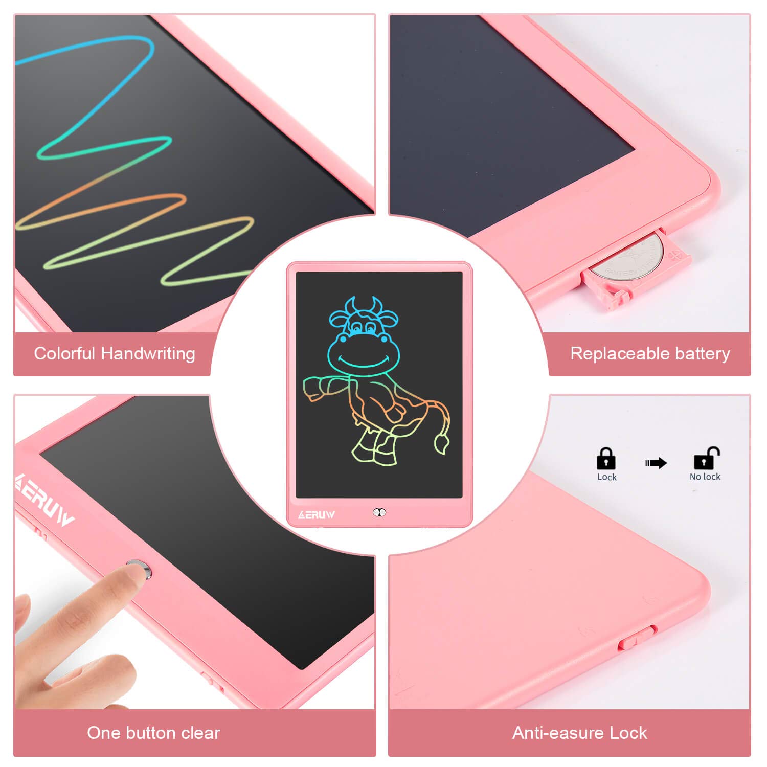 10 Inch LCD Writing Tablet for Kids - Colorful Electronic Doodle Board, Educational Drawing Pad Toy | Perfect Christmas & Birthday Gift for Boys & Girls Ages 3-9 | Great for Travel, Classroom & Home Learning Activities