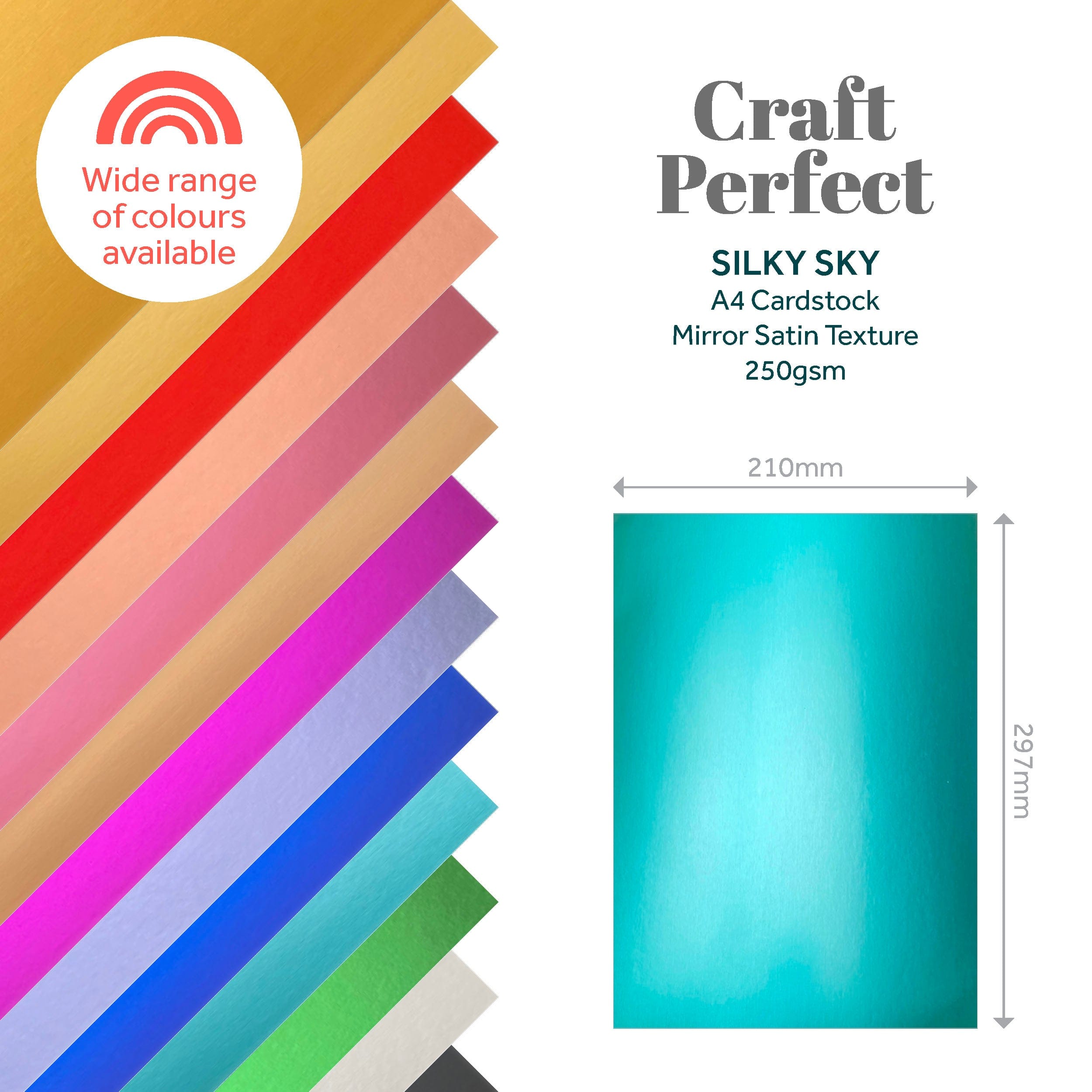 4-Pack Mirror Card Set - Satin Finish, Silky Sky Blue, A4 Size (9476E4) - Perfect for Scrapbooking, DIY Crafts, and Home Decor Projects
