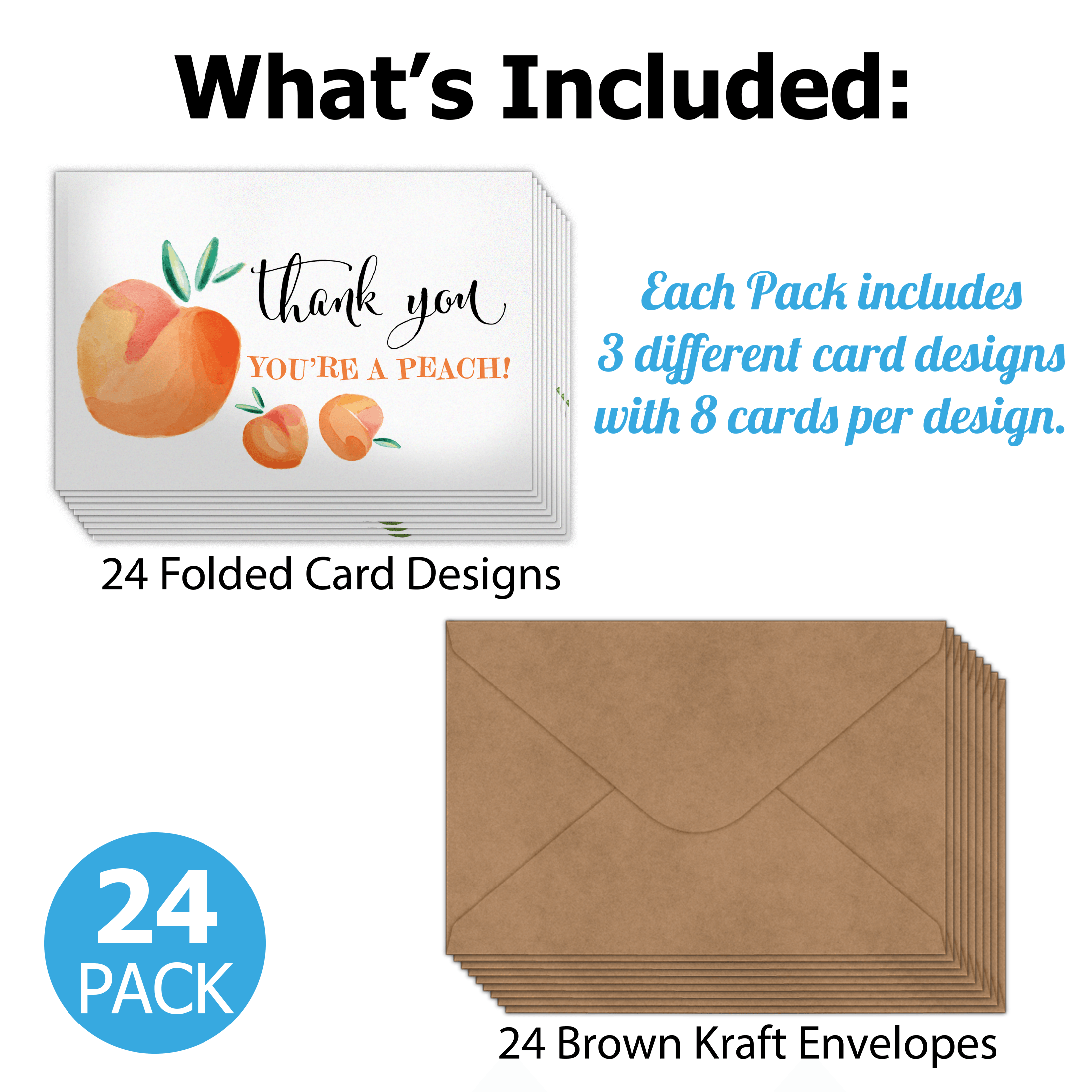 Elegant Fruit-Themed Thank You Cards with Envelopes - Perfect for Weddings, Birthdays & Appreciation Gifts