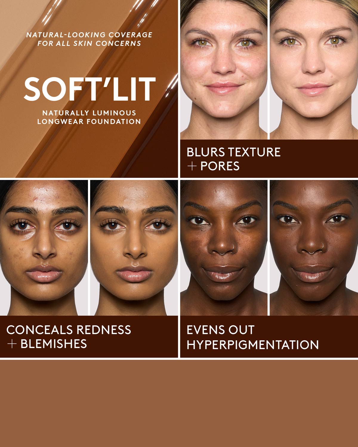Soft'lit Naturally Luminous Longwear Foundation - 230 Warm Beige | 24-Hour Hydrating Full Coverage Makeup for Flawless Skin | Perfect for Daily Wear & Special Occasions