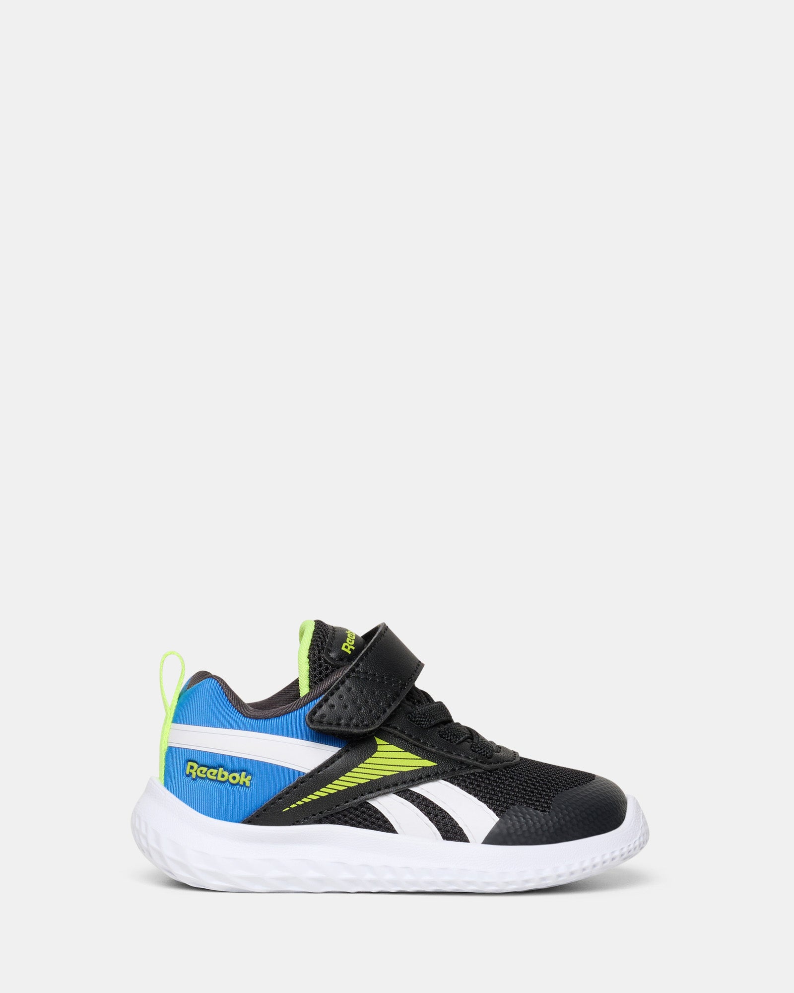 Rush Runner 5 Infant Sneakers - Black/White/Blue Athletic Shoes for Baby Boys & Girls | Comfortable First Walking Shoes for Toddlers, Playtime & Outdoor Activities