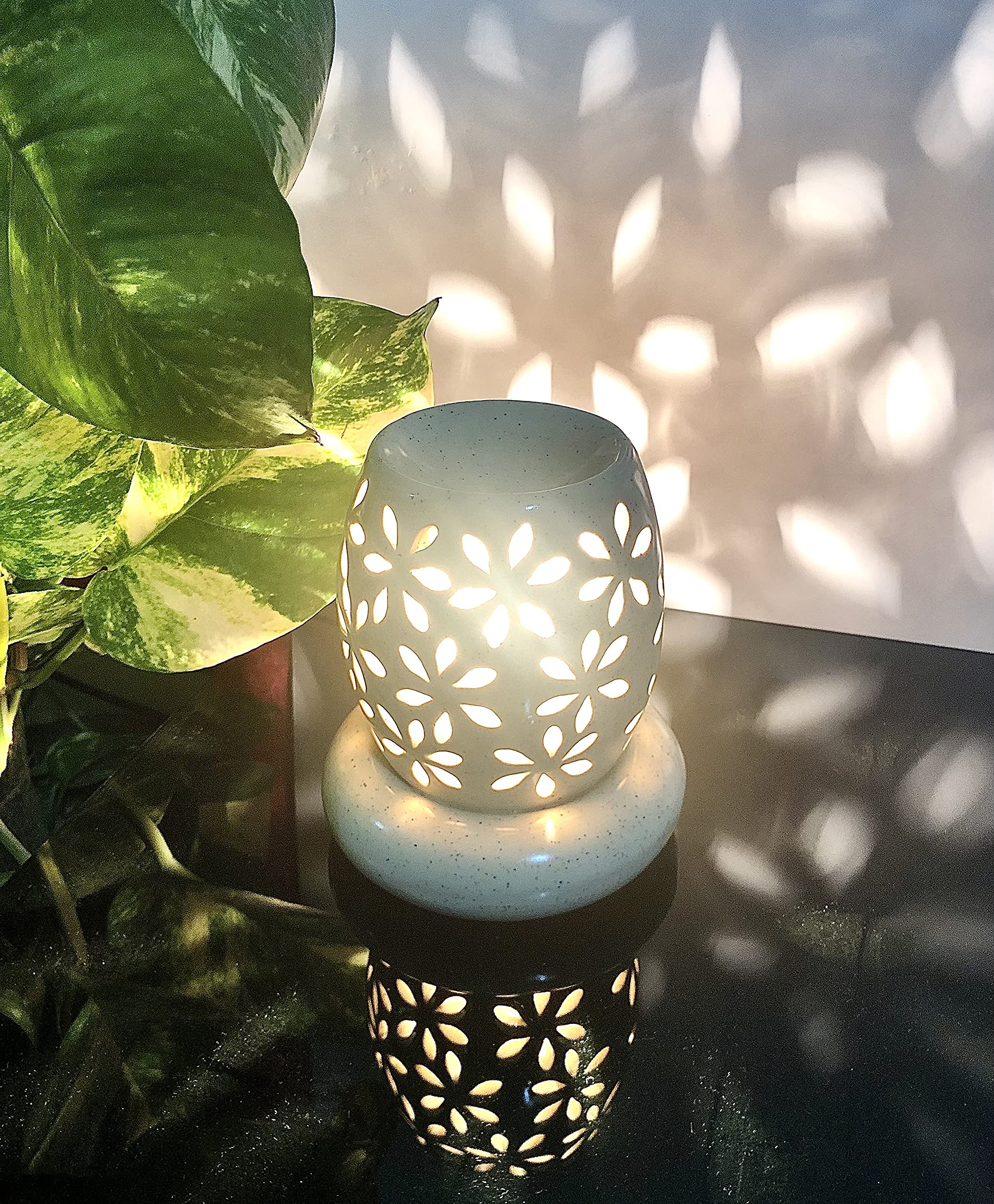 Ancient Style Ceramic Electric Aroma Oil Diffuser with Extra Bulb - Handcrafted Essential Oil Burner & Fragrance Lamp for Home Decor, Yoga, Spa, and Relaxation
