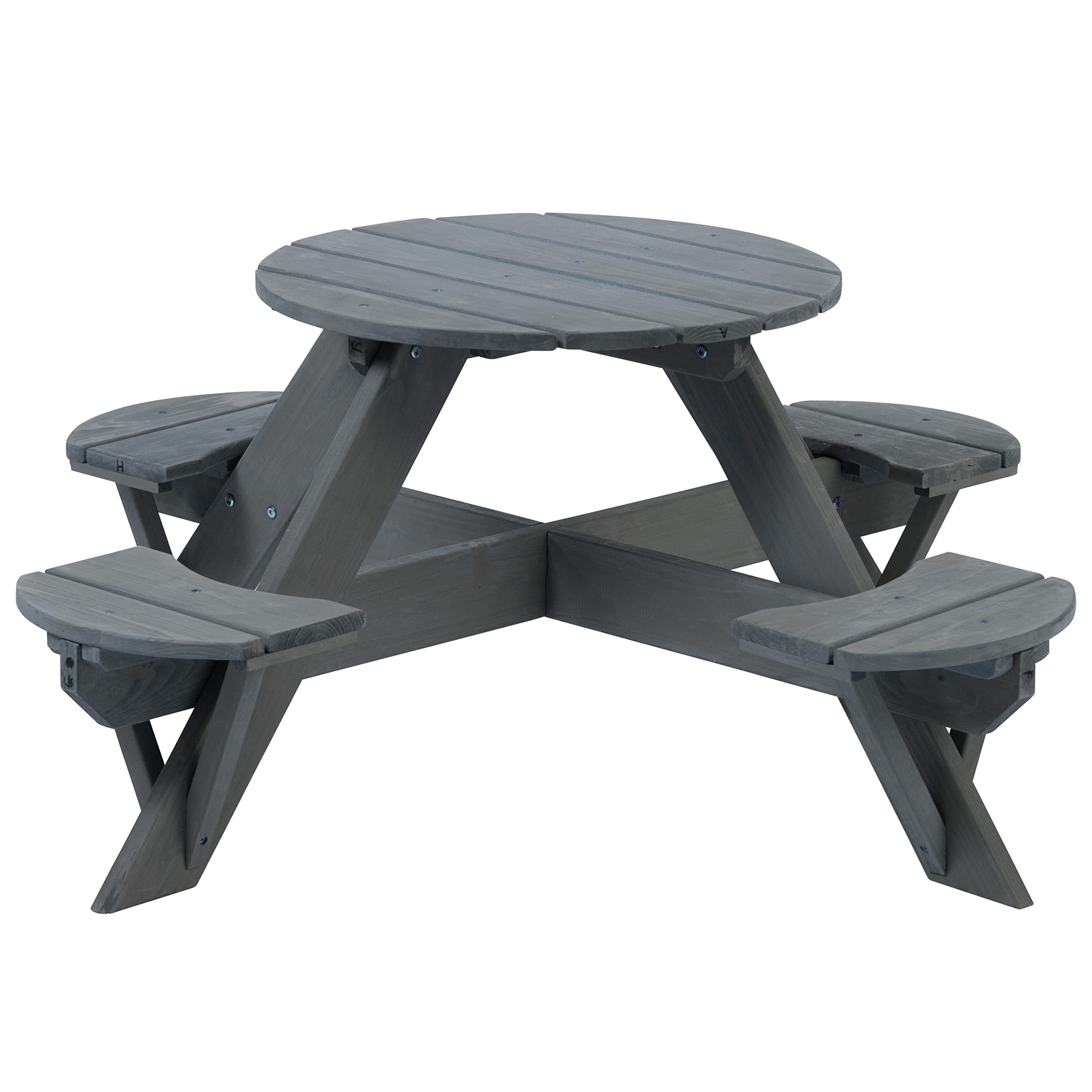 Jack & June Circular Cedar Picnic Table – 100% Natural Cedar Wood – Weatherproof Outdoor Furniture – Perfect for Backyard, Patio, Garden Dining and Entertaining – Ideal for BBQs, Parties and Family Gatherings