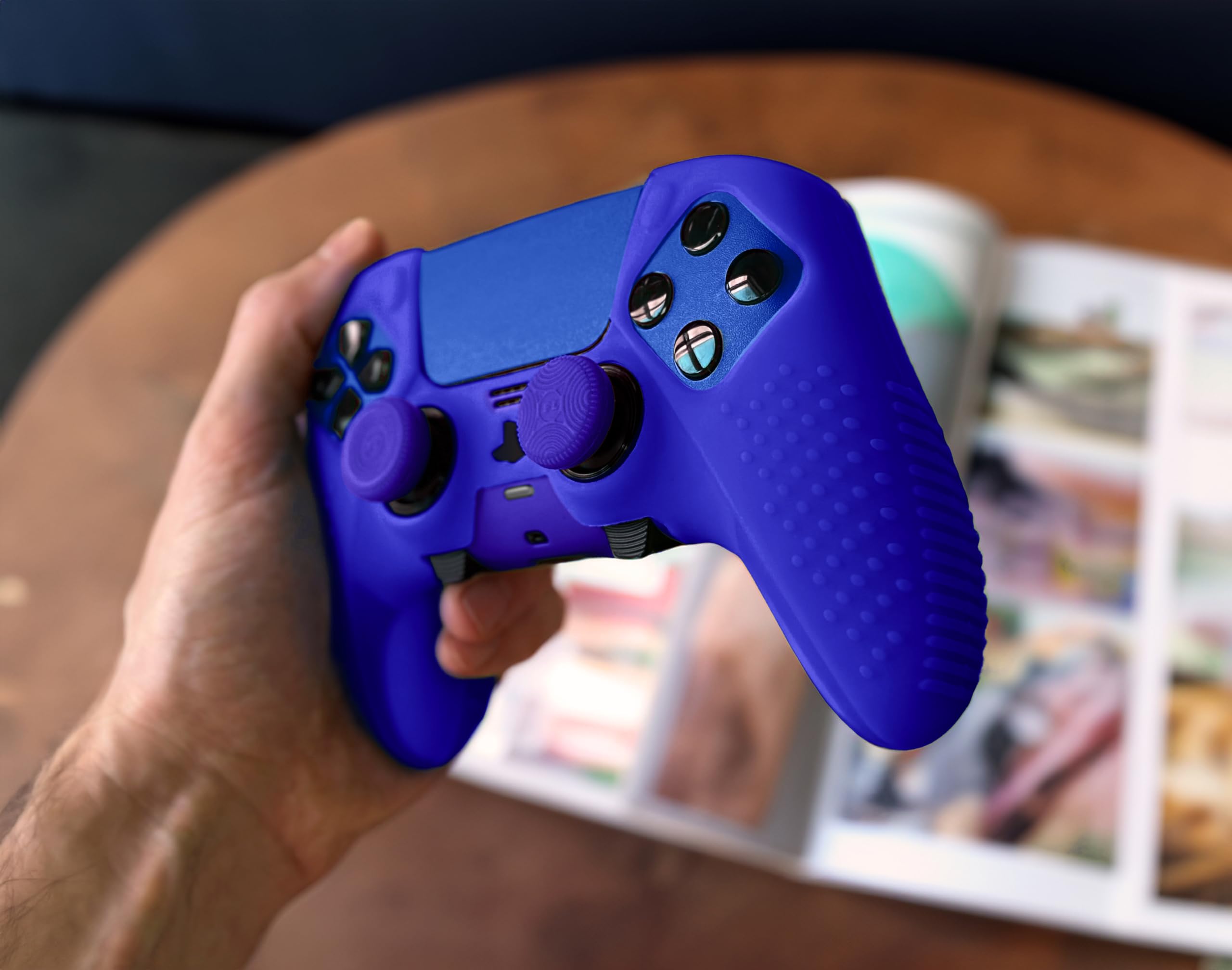 Foamy Lizard Eclipse PS5 Edge Controller Skin Combo Set - Dock-Compatible, Protective Stickers, Non-Slip Soft Gel Silicone Cover, Faceplate & Thumb Grips for PlayStation 5 DualSense Edge - Perfect for Gaming, Travel & Long Play Sessions