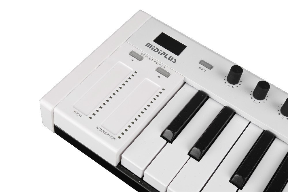 MIDIPLUS X4 Mini MIDI Keyboard Controller - 32 Keys, USB Powered, Portable & Lightweight for Music Production, Studio Recording & Live Performance (White)