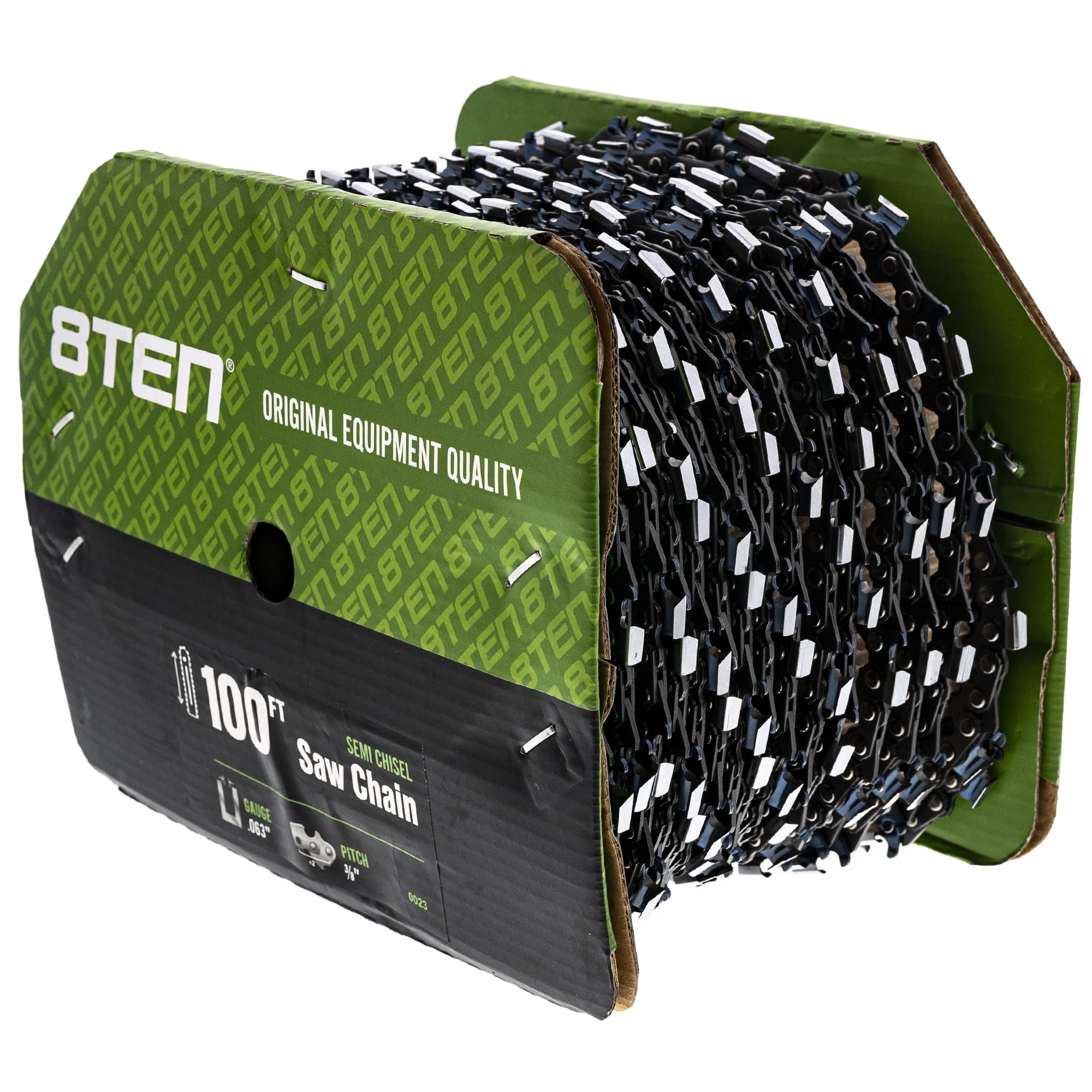 8TEN 100-Foot Bulk Chainsaw Chain Reel - Semi Chisel, 3/8