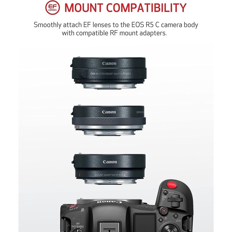 Canon EOS R5 C 8K Mirrorless Cinema Camera - Professional 4K 120p Video & 45MP Still Photography - Perfect for Filmmaking, Vlogging, and Studio Production