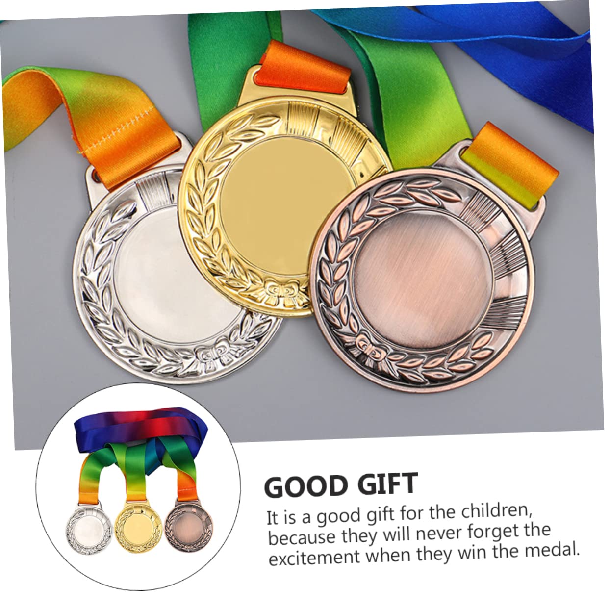 PAMINGONO 3-Piece Kids Medal Toy Set - Award Ribbons for Children's Games, Sports & Achievements - Perfect for Birthday Parties, School Events & Sports Competitions