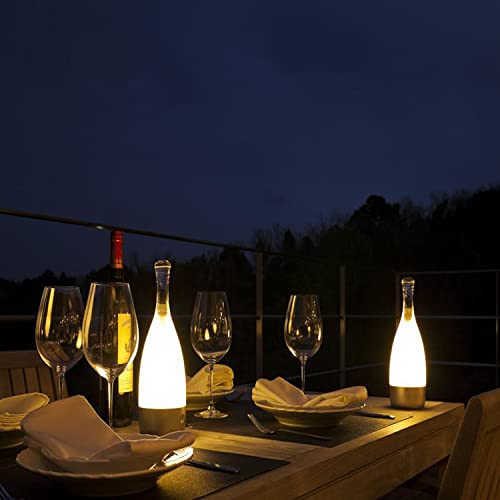 Anna Modern Table Lamp - Portable Wireless LED Bottle Light with Dimming Touch Control, USB Rechargeable for Home, Office, Hotel & Restaurant Decor | Perfect for Bedside, Desk & Dining Ambience (Red)