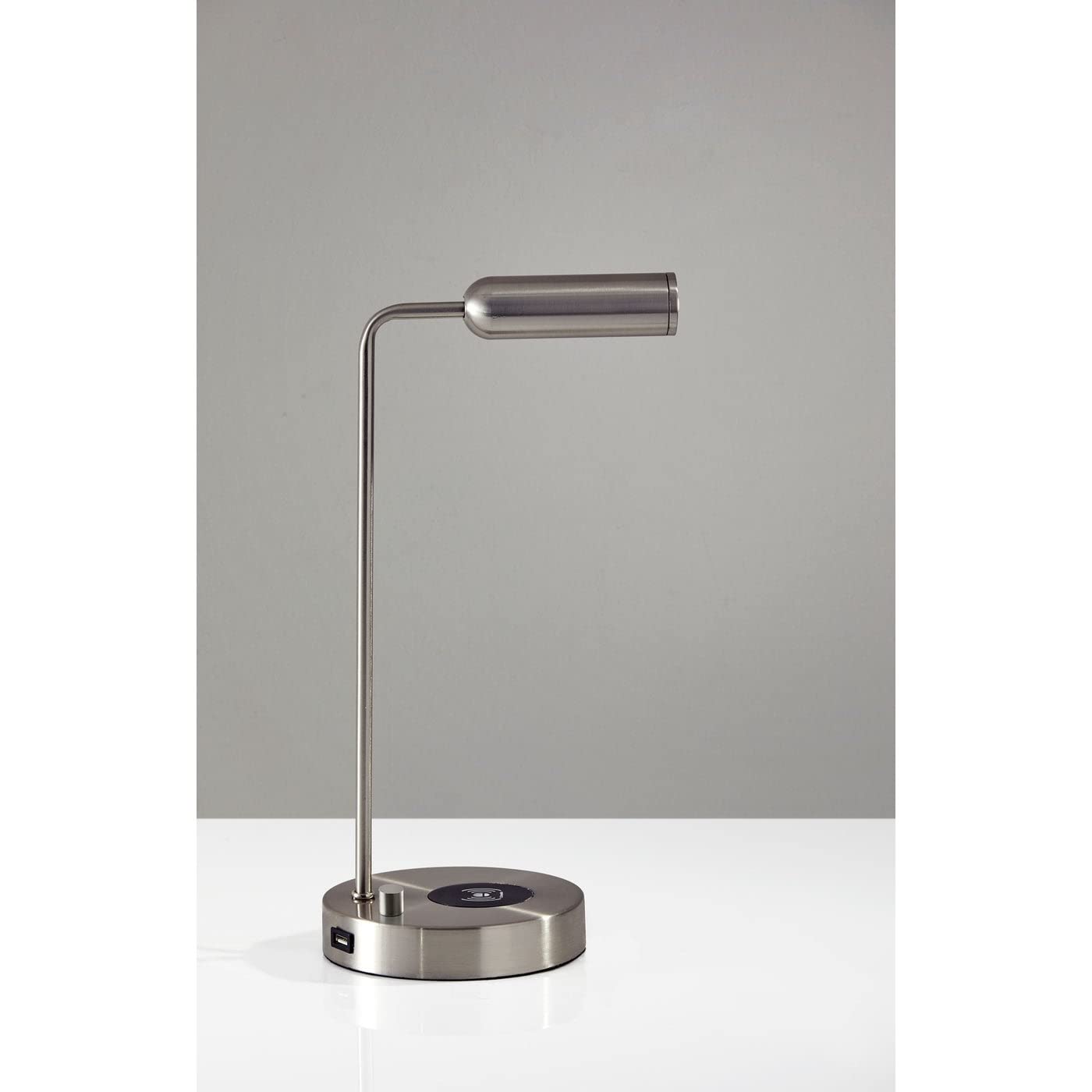 Adesso 3162-22 Kaye LED Desk Lamp with Wireless Charger - 7W Energy Efficient LED Light, 5W Qi Wireless Charging & USB Port - Perfect for Home Office, Study Room & Bedside Nightstand Lighting