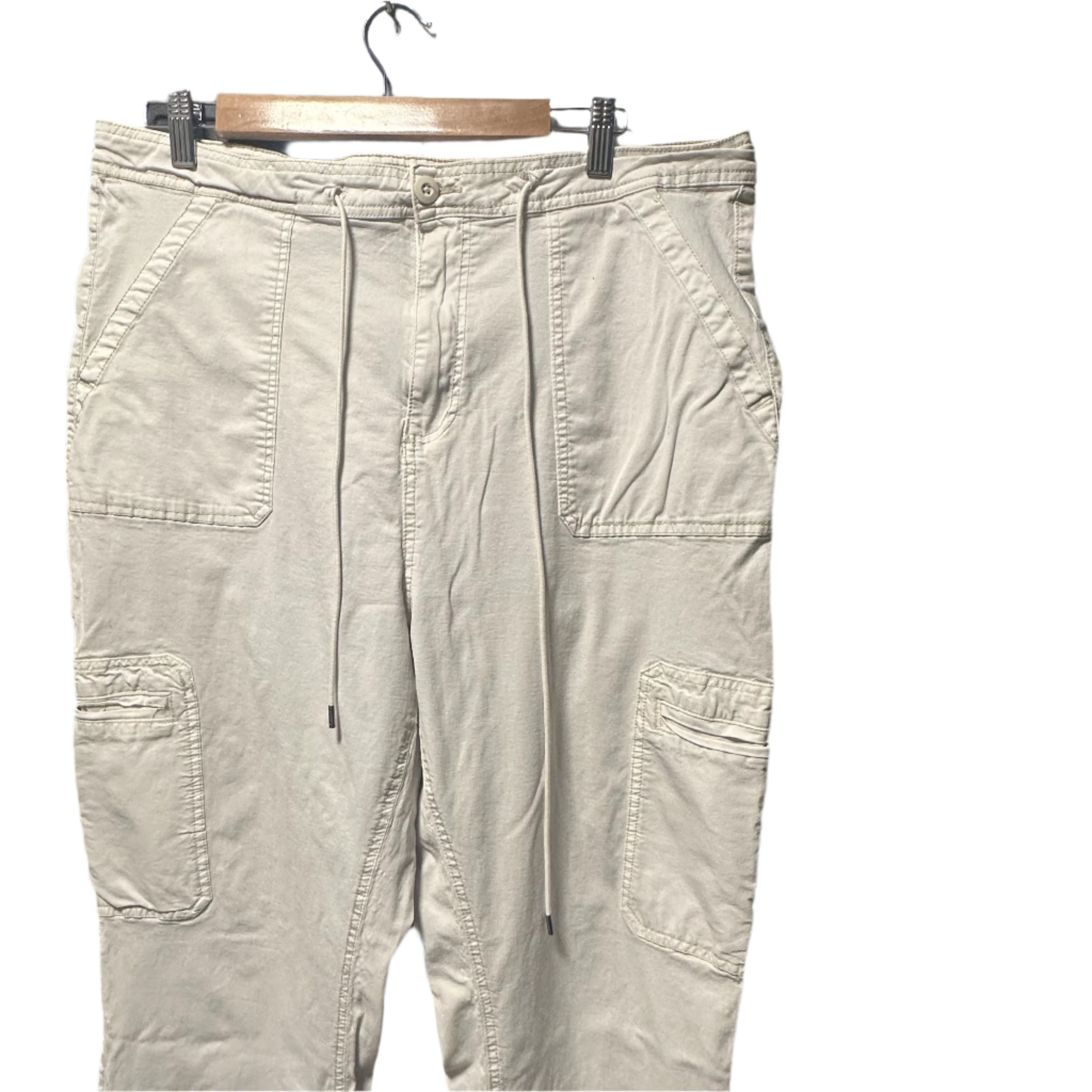 Stylish Cream Cargo Pants for Men - 2XL Plus Size | Comfortable & Trendy Casual Wear for Outdoor Activities, Travel, and Everyday Fashion