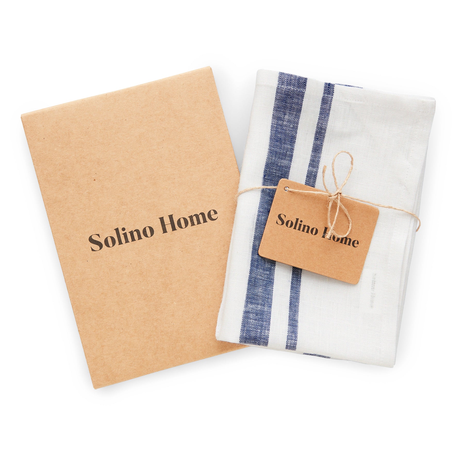 French Striped Kitchen Towels Set of 2 - Absorbent Cotton Dish Cloths for Drying Dishes & Cleaning - Perfect for Farmhouse & Coastal Style Kitchens