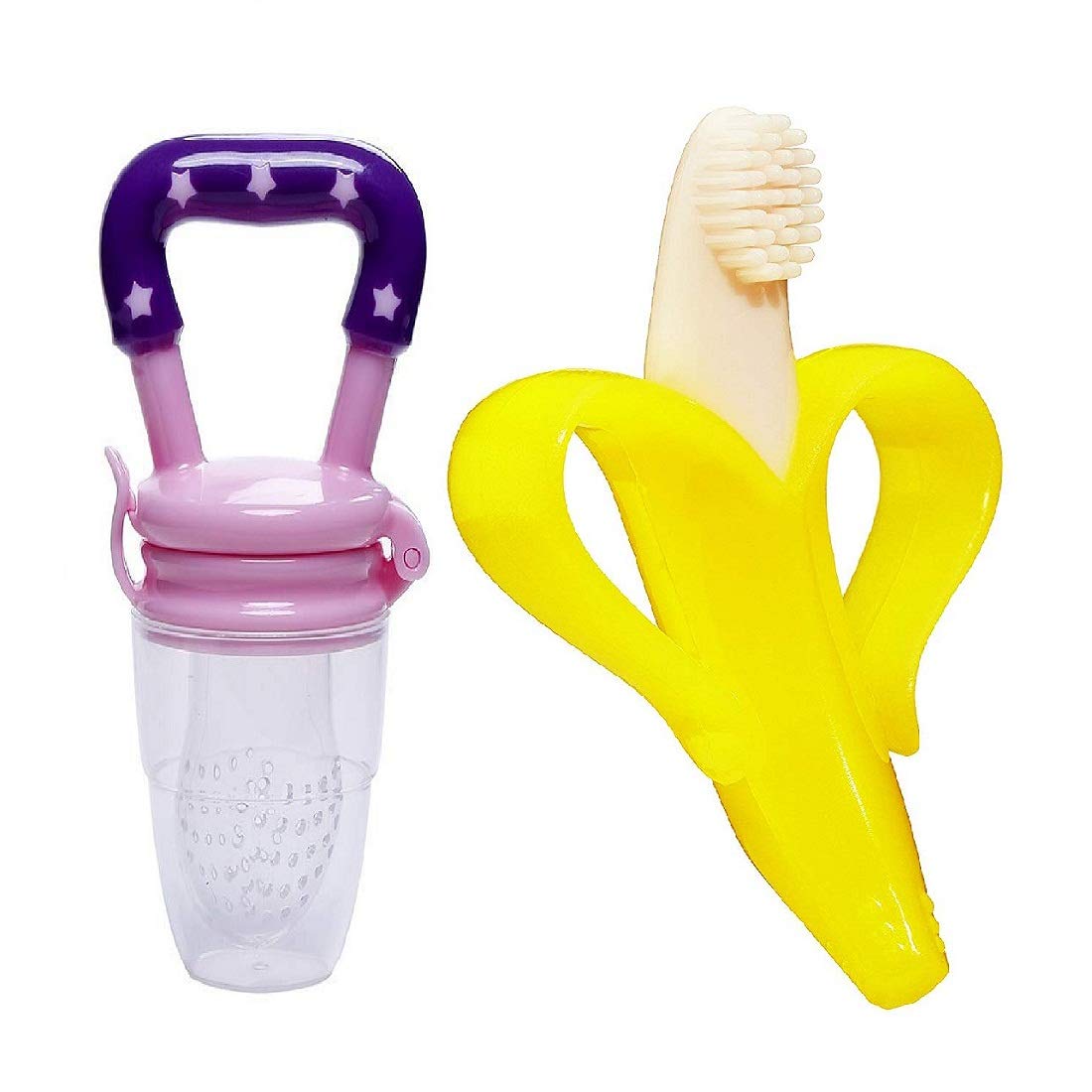 Organic Baby Banana Toothbrush & Teether - BPA-Free Silicone Infant Training Toothbrush with Soft Bristles - Safe Chew Toy for Teething Babies & Toddlers (Multicolor) - Perfect for Early Oral Care & Soothing Sore Gums During Teething