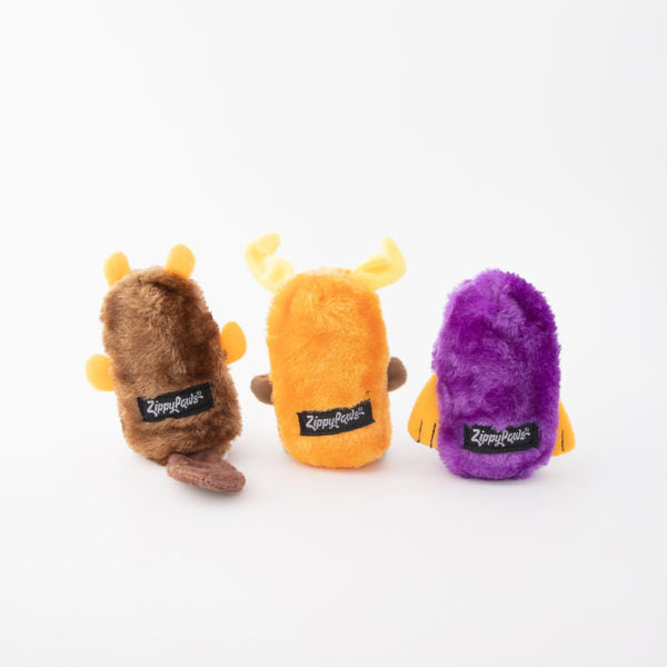 3 Pack Squeaky Plush Dog Toys - Castor, Moose & Walrus - Chew Proof & Durable for Small & Large Dogs - Perfect for Playtime, Training & Cuddles