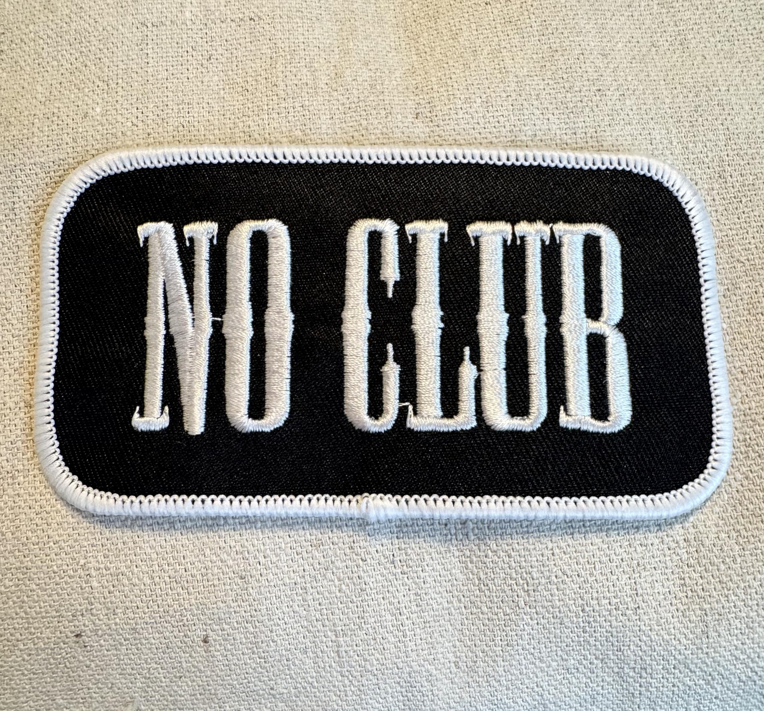 No Club Patch Embroidered Iron-On Independent Biker Emblem for Motorcycle Jackets & Vests - Custom DIY Sewing Badge for Biker Gangs & Riding Clubs