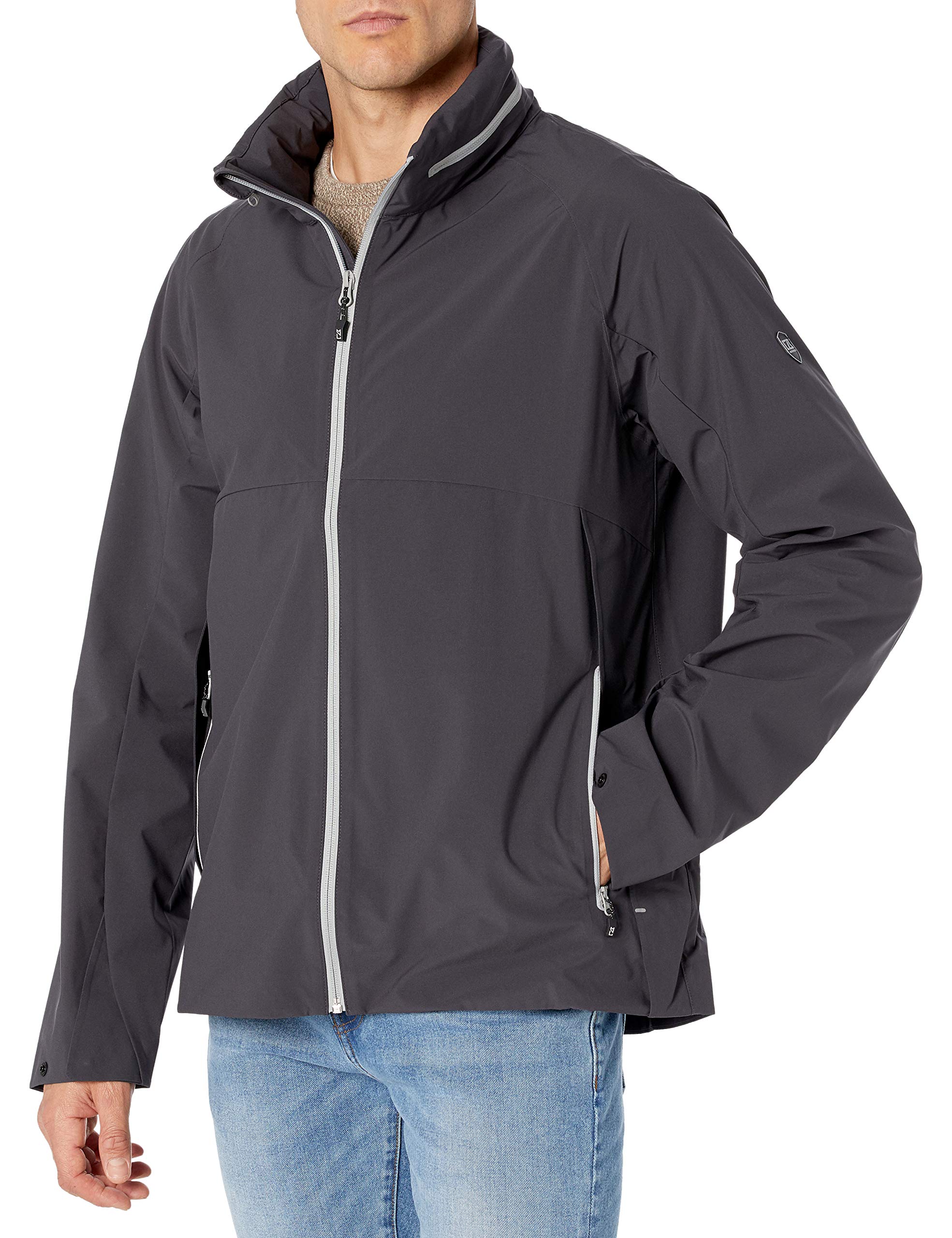 Cutter & Buck Men's Lightweight Waterproof Jacket - Windproof Outdoor Sports Coat for Hiking, Running & Travel